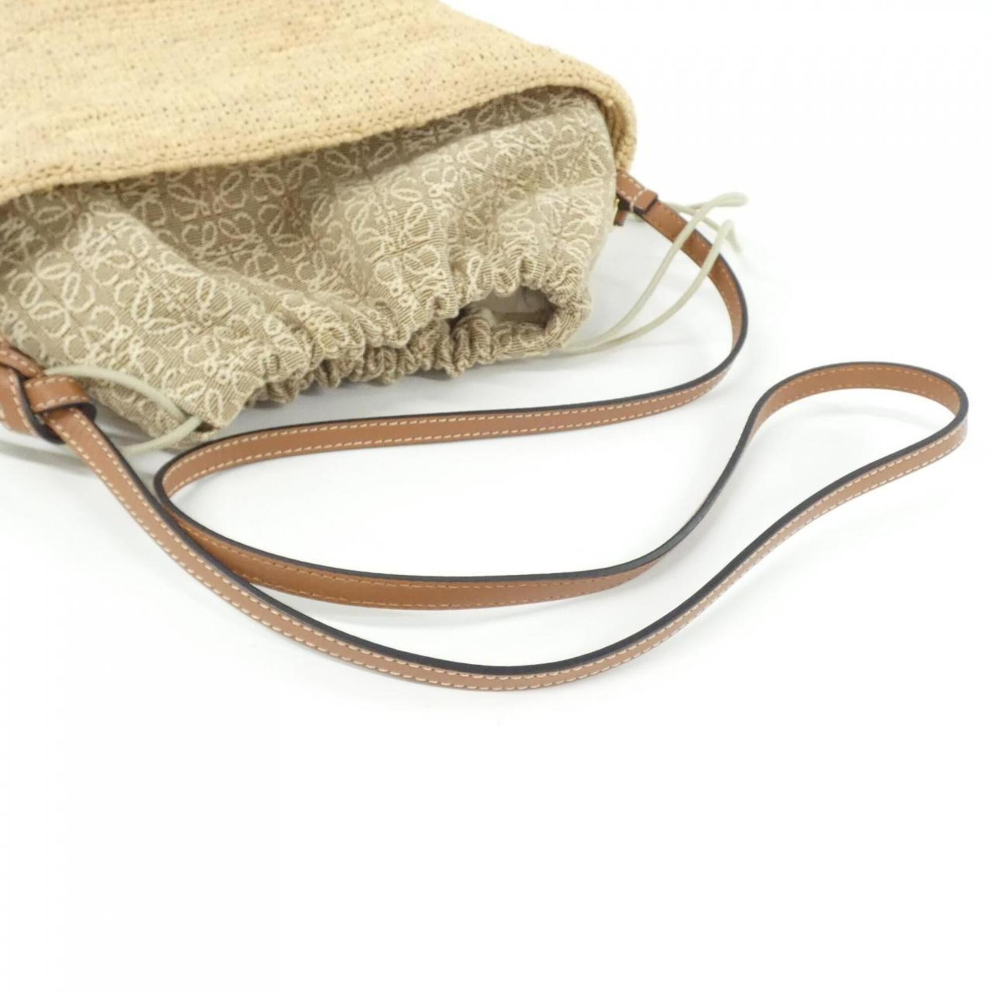 Loewe Raffia Canvas Shoulder Bag (Pre-Owned)