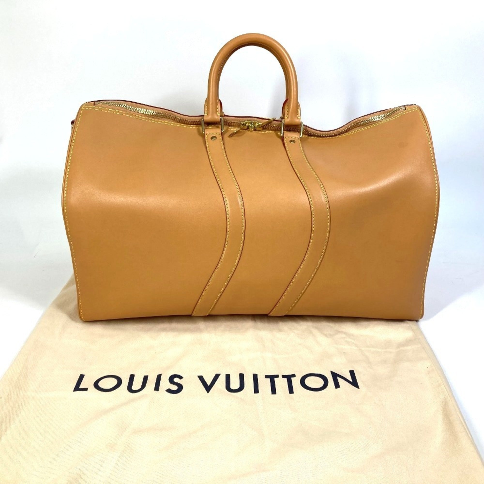 Louis Vuitton Beige Leather Boston Bag (Pre-Owned)