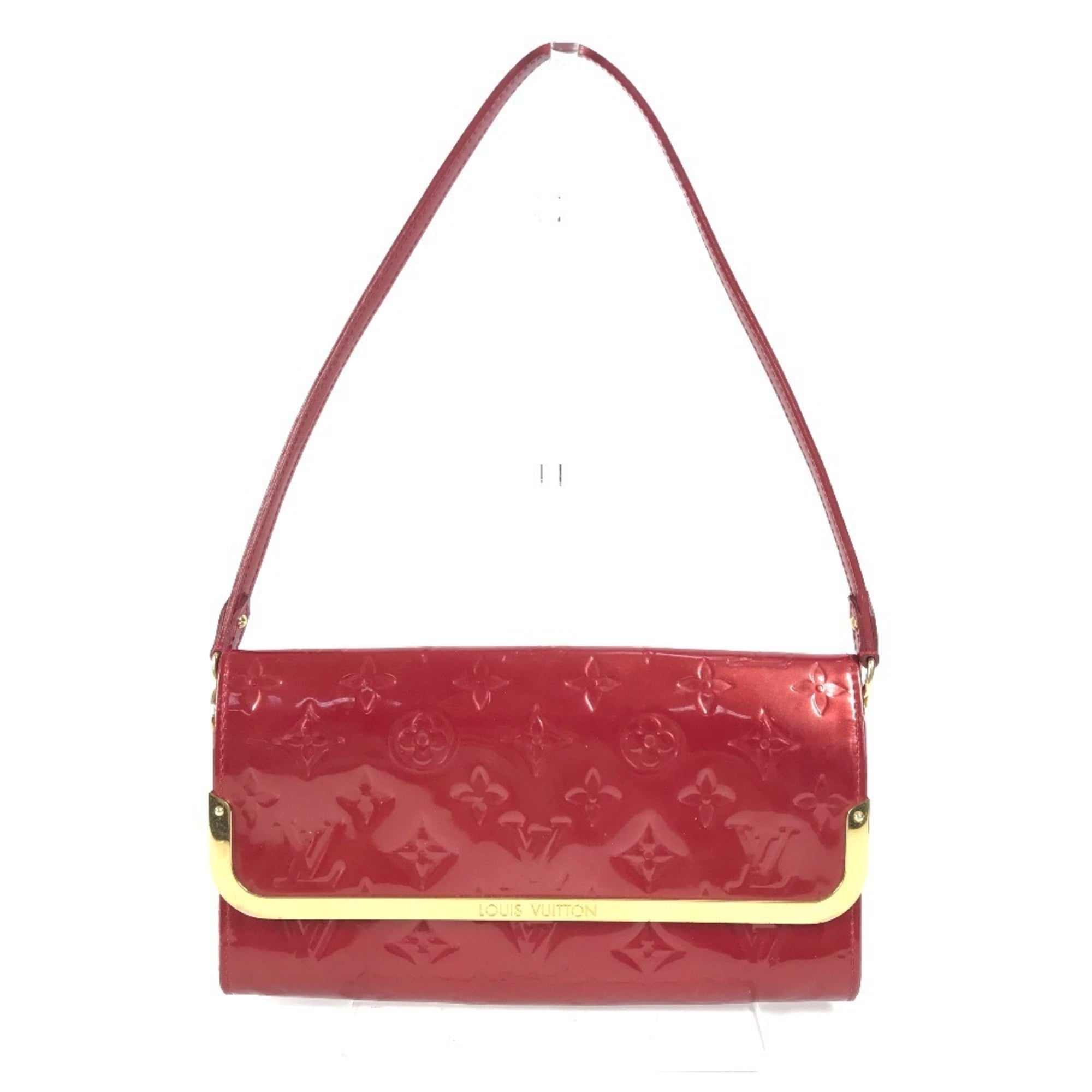 Louis Vuitton Pomme D'amour Red Color Monogram Vernis Canvas Clutch Bag Shoulder Bag (Pre-Owned)