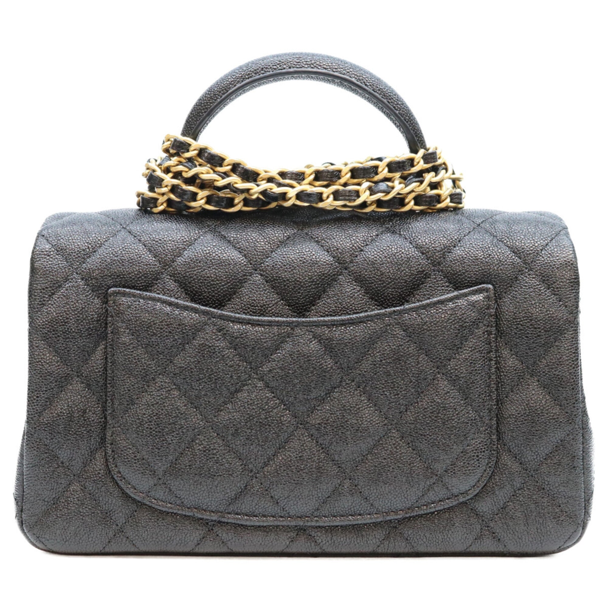 Chanel Black Grained Calfskin Shoulder Bag (Pre-Owned)