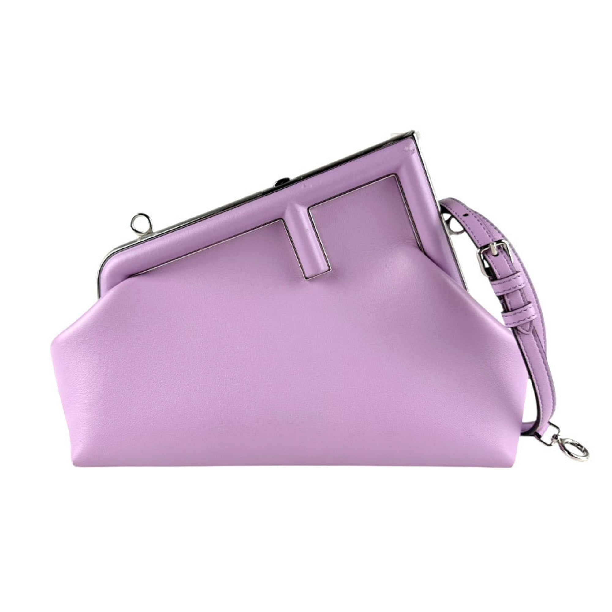 Fendi Light Purple Leather Clutch Bag Shoulder Bag (Pre-Owned)