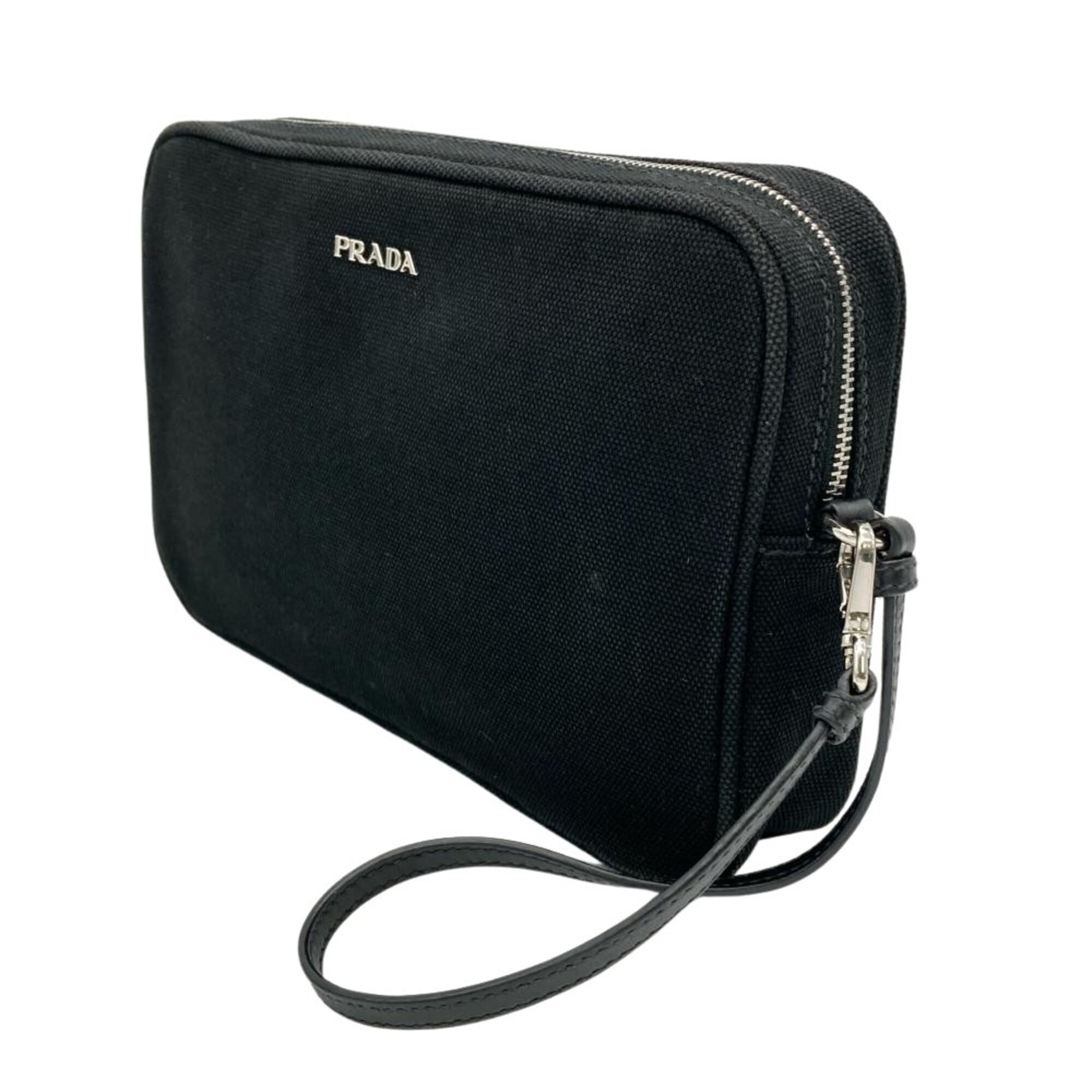 Prada Black Canvas Handbag Pouch (Pre-Owned)