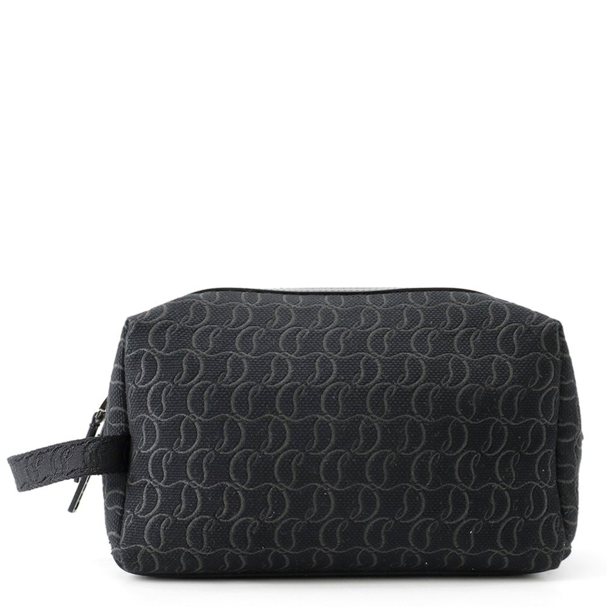 Christian Louboutin Black Canvas Leather Clutch Bag Handbag (Pre-Owned)
