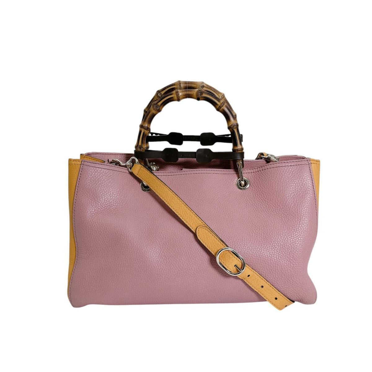 Gucci Bamboo Pink Leather Handbag (Pre-Owned)