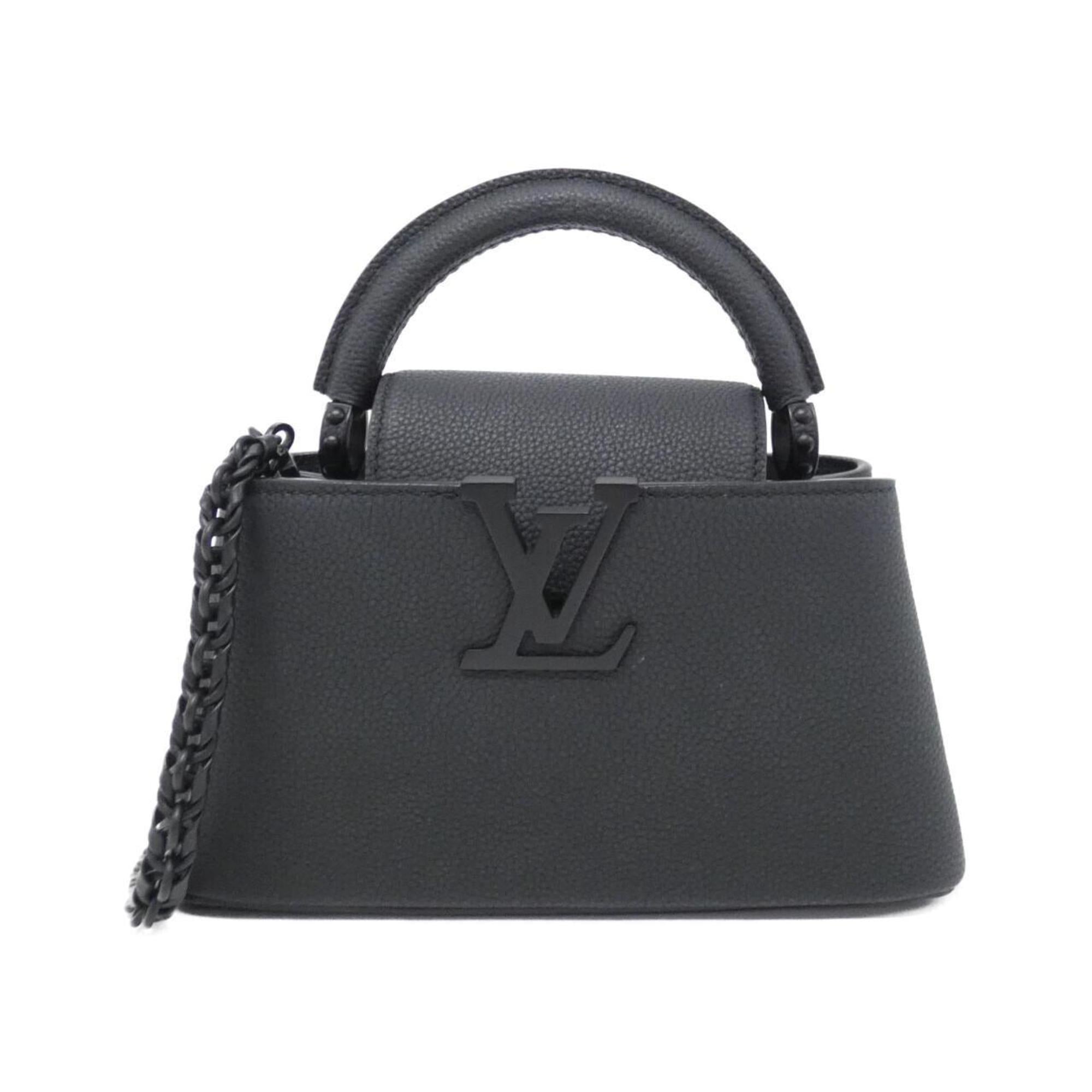 Louis Vuitton Black Leather Handbag (Pre-Owned)
