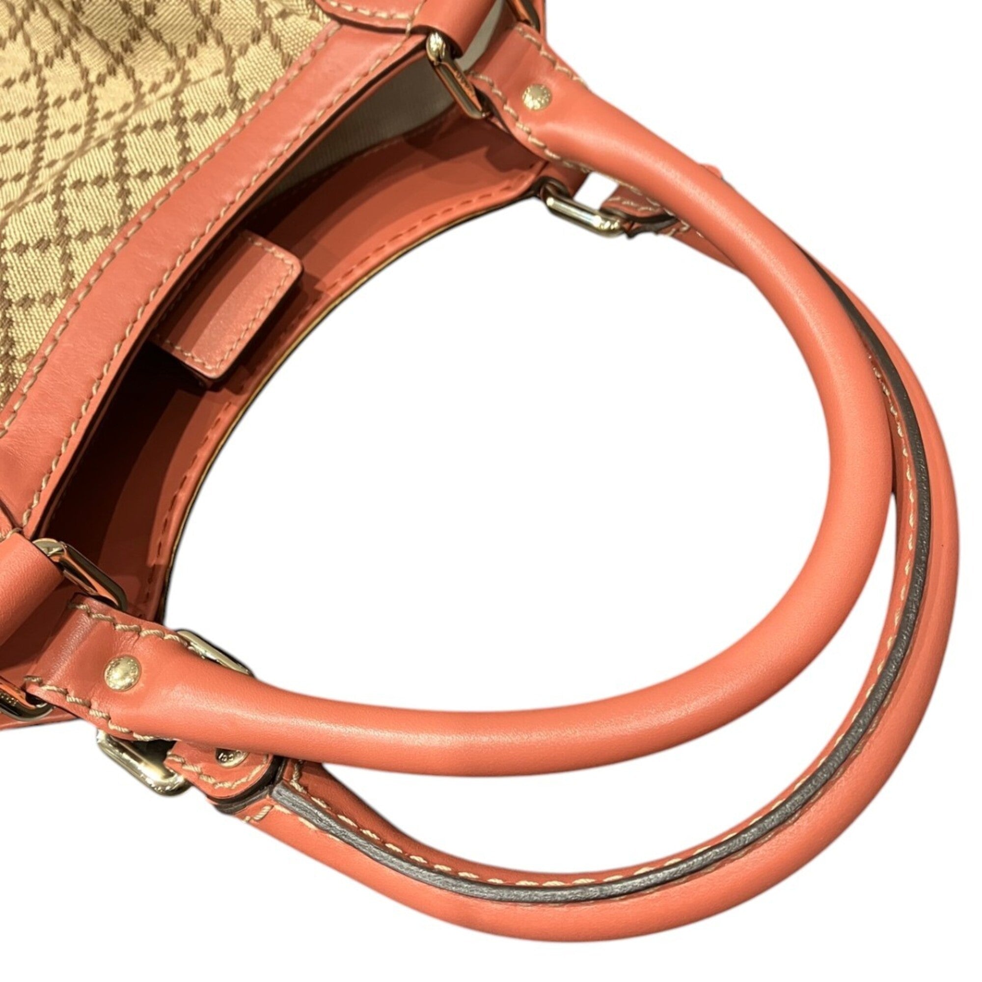 Gucci Beige Cotton Leather Handbag (Pre-Owned)