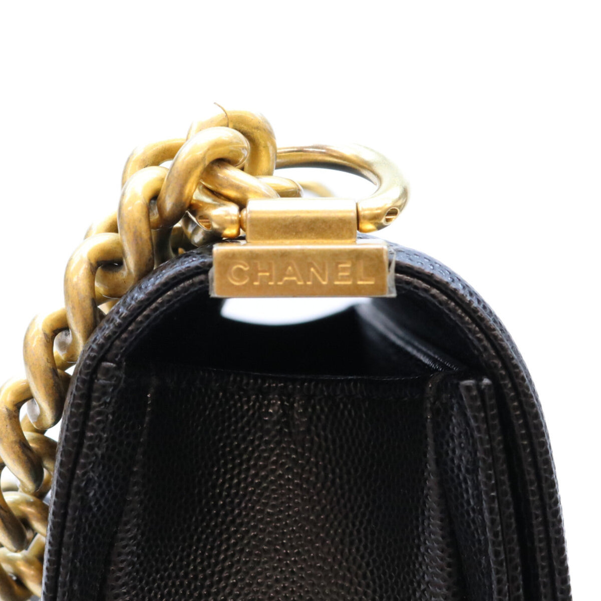 Chanel Black Grained Calfskin Shoulder Bag (Pre-Owned)