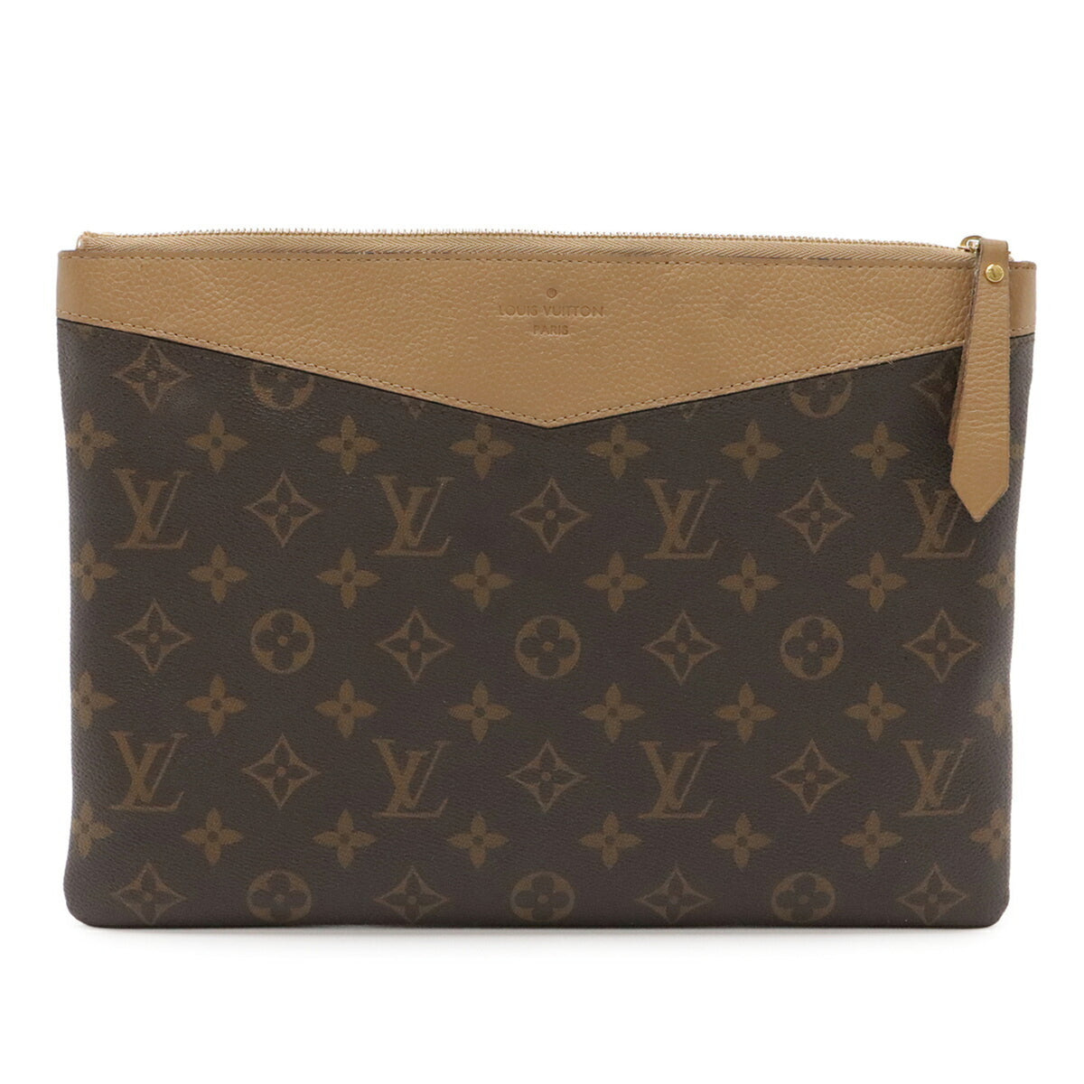 Louis Vuitton Beige Monogram Clutch Bag Pouch (Pre-Owned)