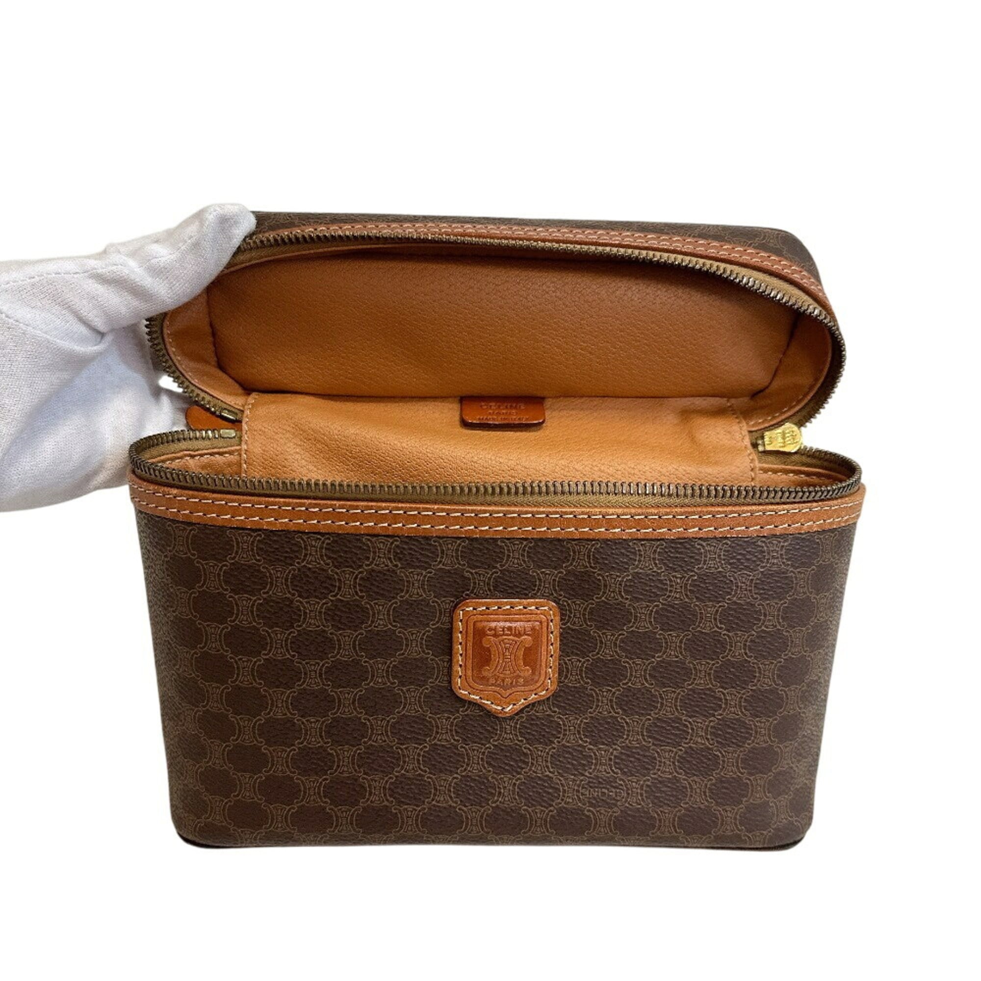 Celine Macadam Brown Pvc Leather Handbag (Pre-Owned)
