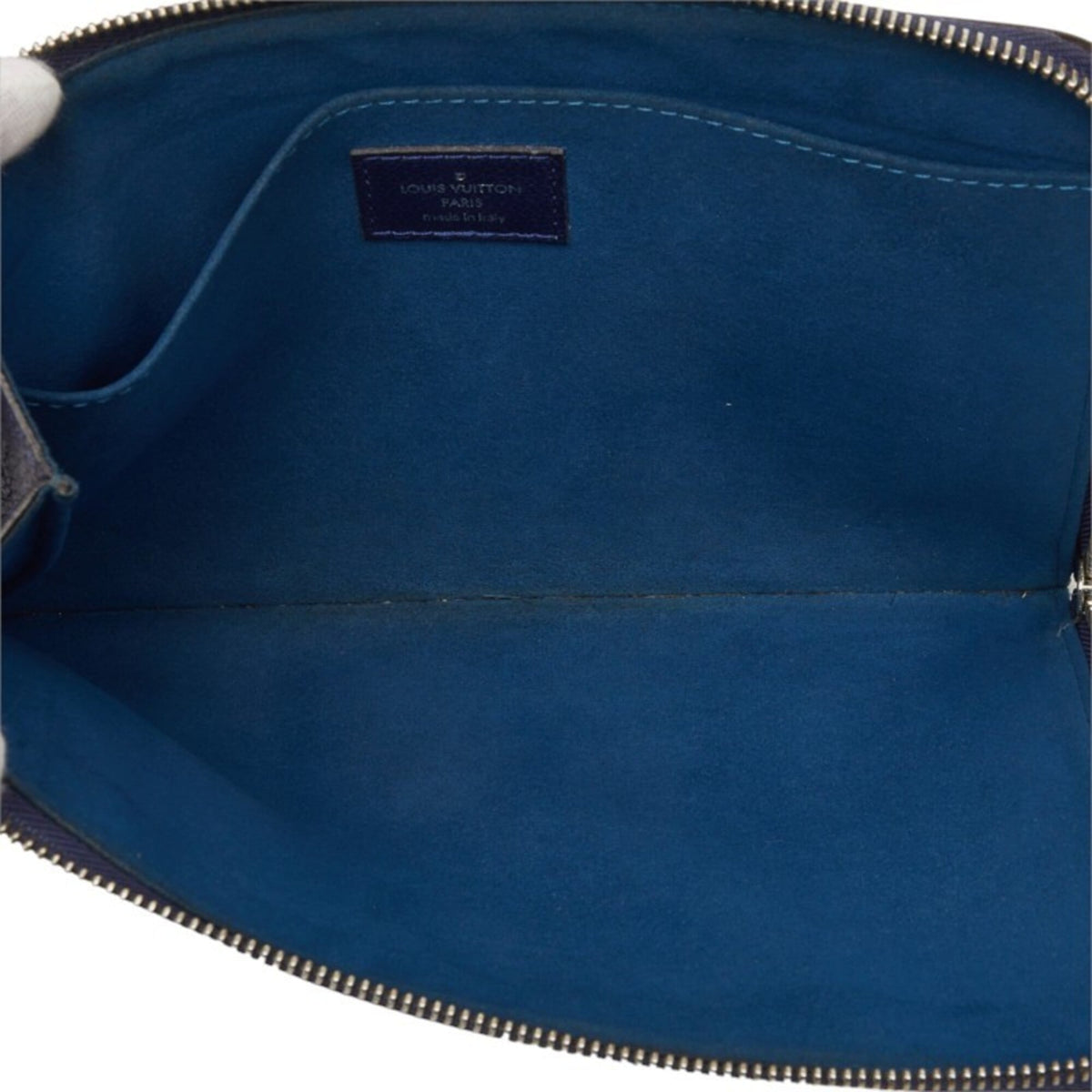 Louis Vuitton Navy Leather Clutch Bag Pouch (Pre-Owned)