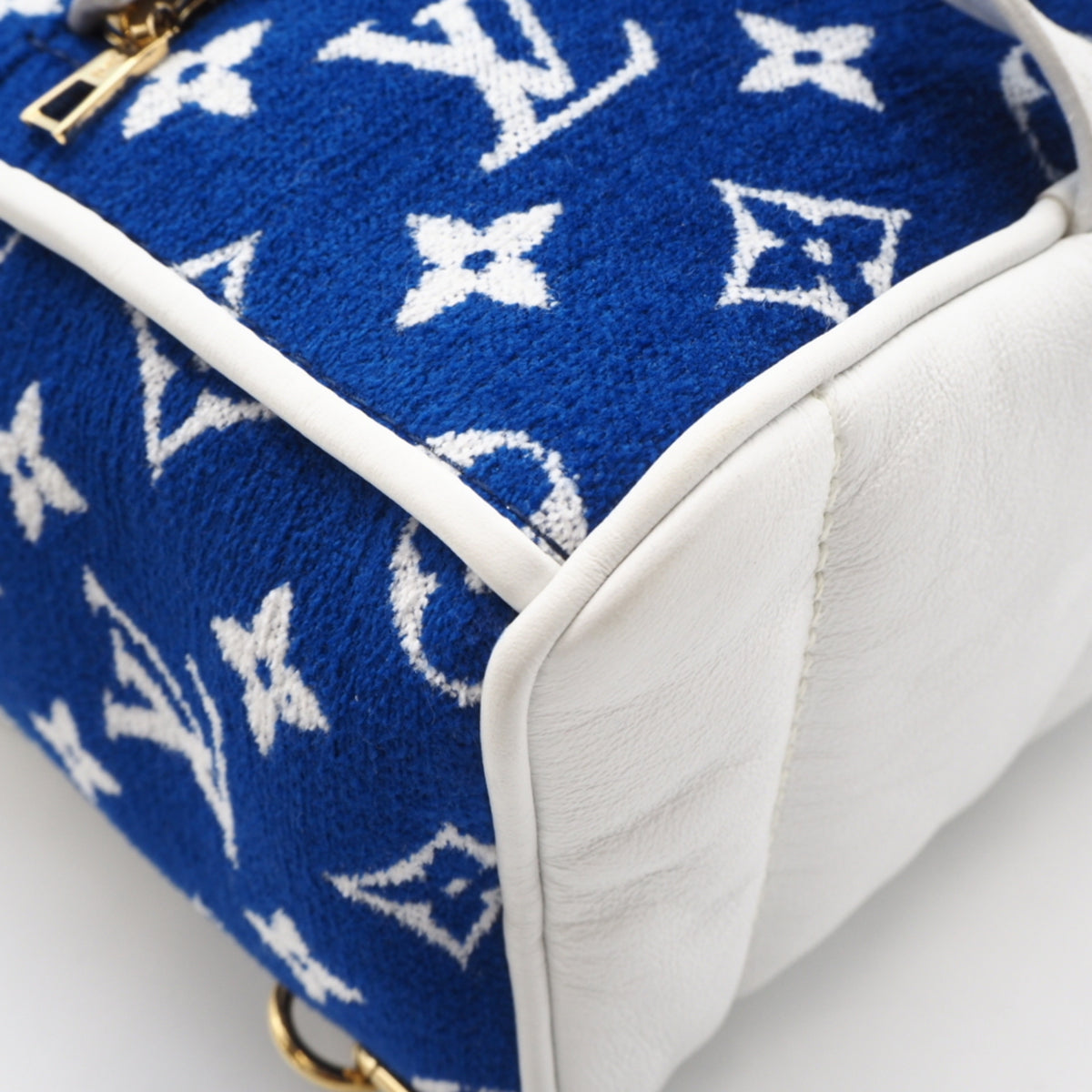 Louis Vuitton Blue White Jacquard Velvet Backpack (Pre-Owned)
