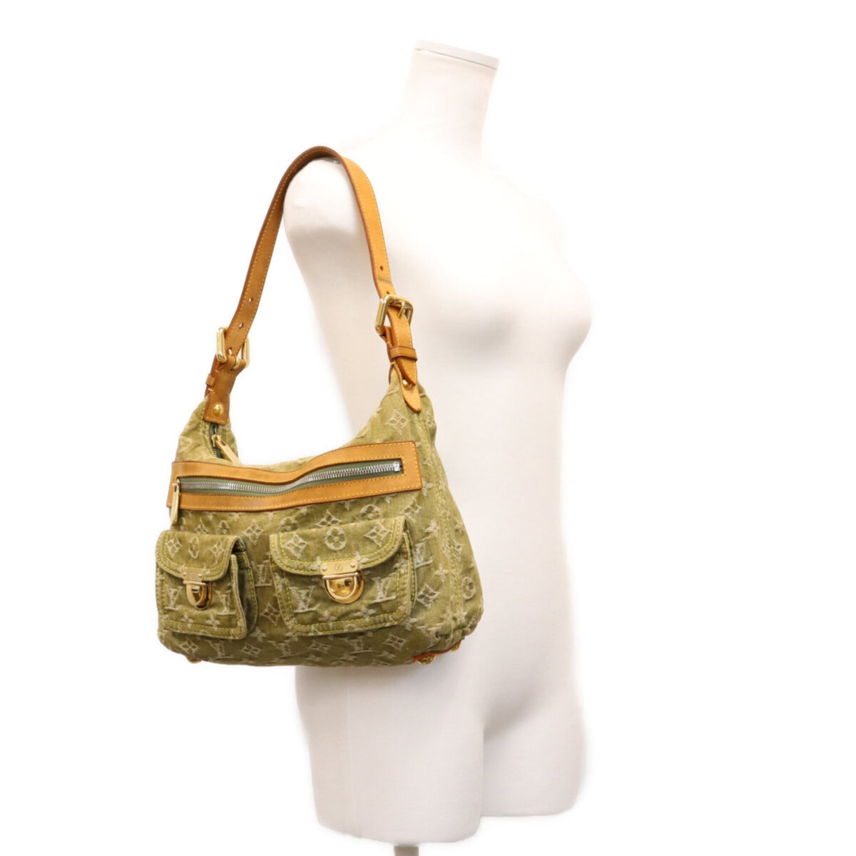 Louis Vuitton Khaki Monogram Denim Shoulder Bag (Pre-Owned)