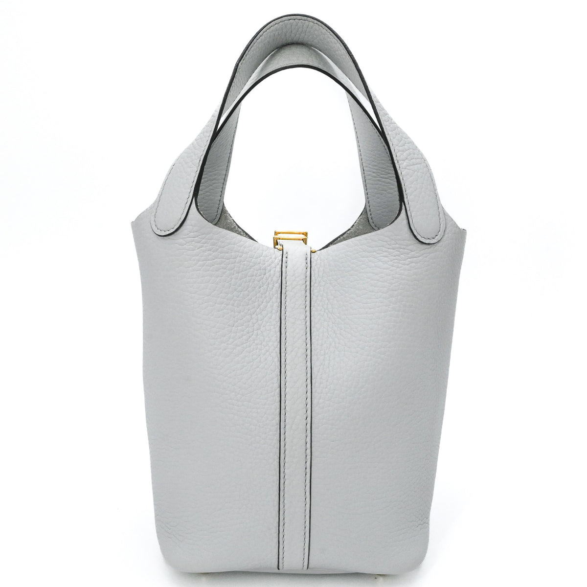Hermes Picotin Light Blue Gray Taurillon Clemence Leather Handbag (Pre-Owned)