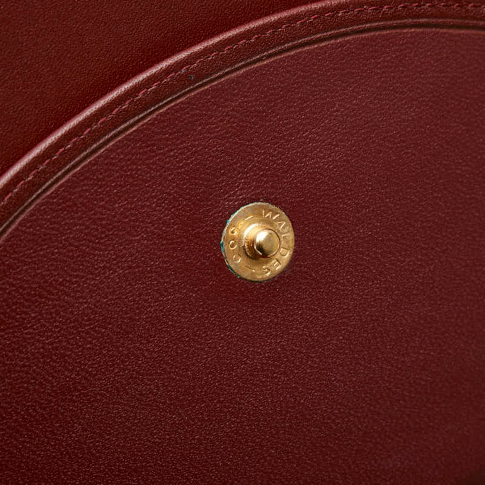 Cartier Must Bordeaux Wine Red Leather Coin Purse/Coin Case (Pre-Owned)
