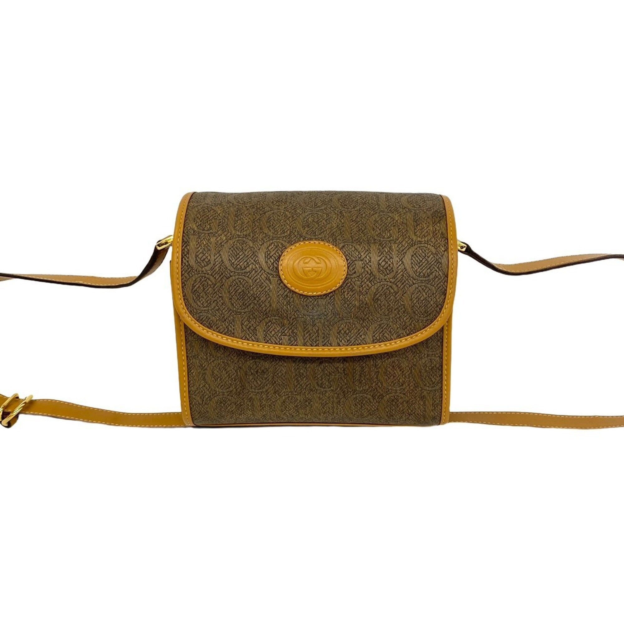 Gucci Brown Leather Pvc Pochette Shoulder Bag (Pre-Owned)