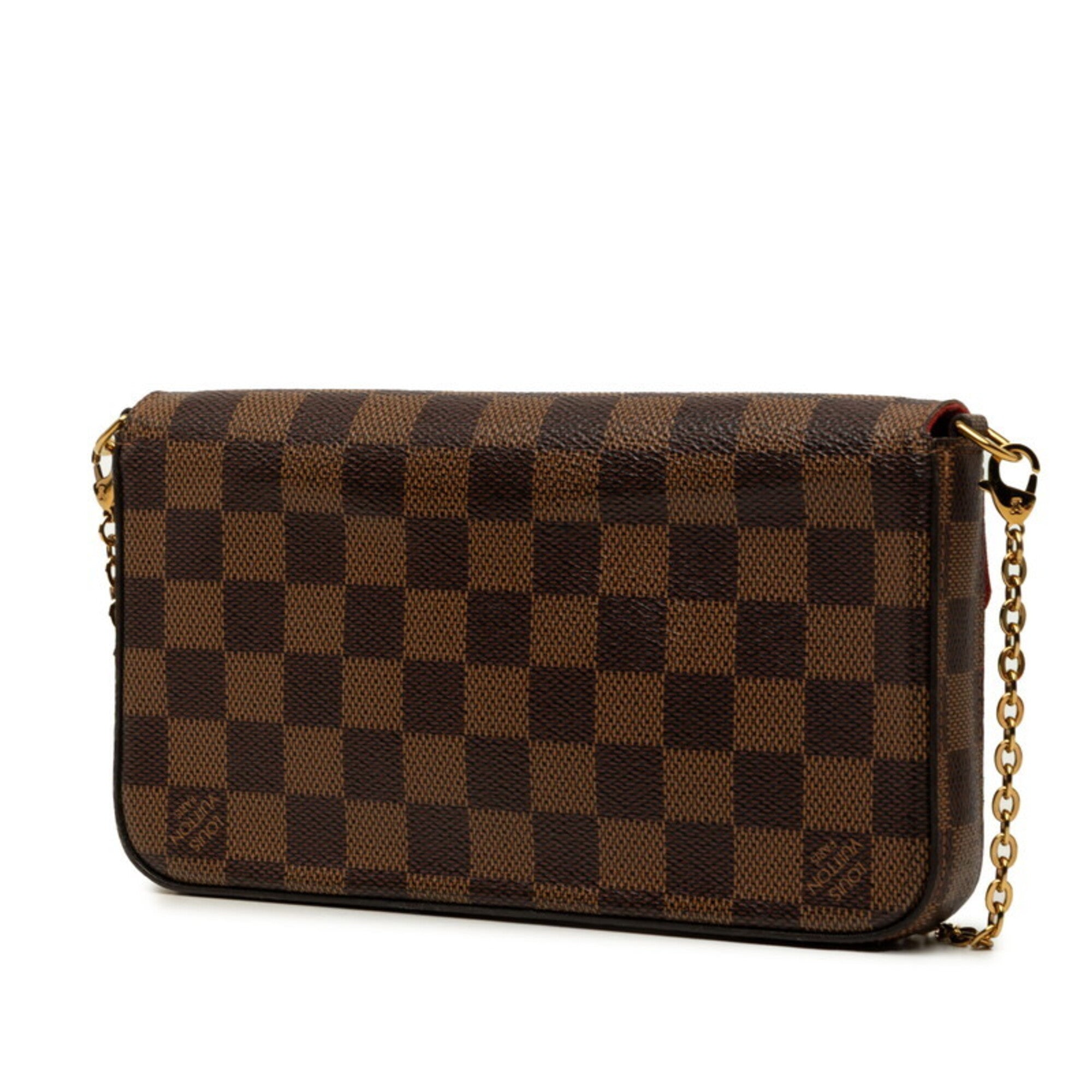 Louis Vuitton Brown Fuchsia Pvc Leather Pochette Shoulder Bag (Pre-Owned)