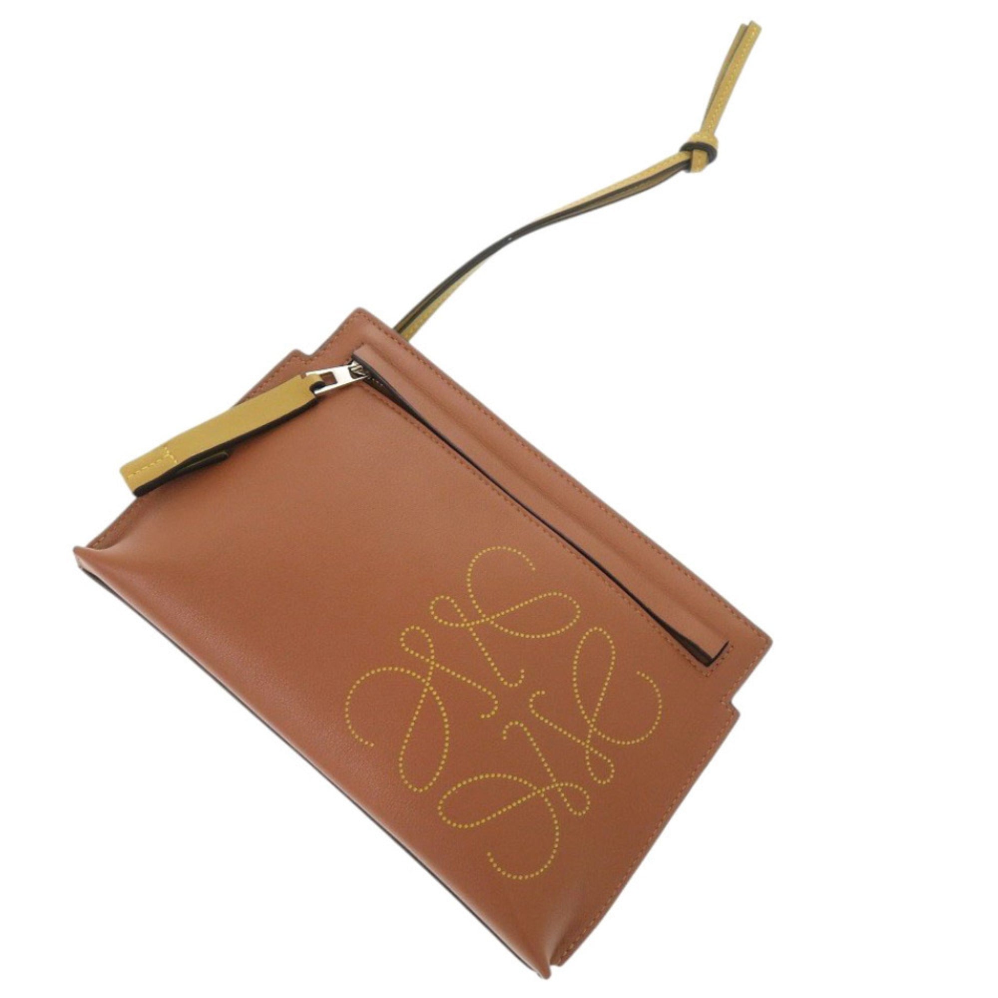 Loewe Brown Leather Pouch (Pre-Owned)