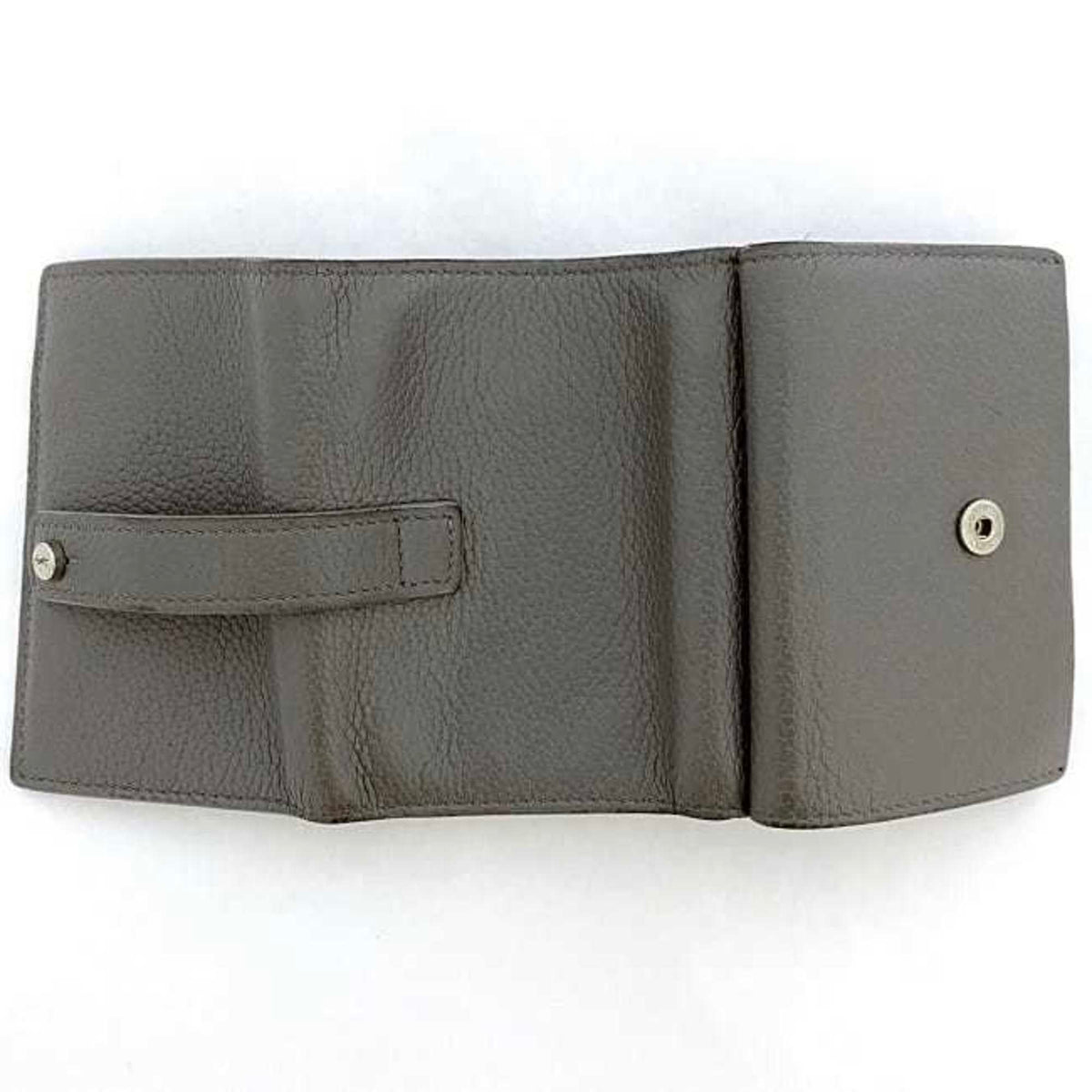 Yves Saint Laurent Gray Leather Wallet (Tri-Fold) (Pre-Owned)