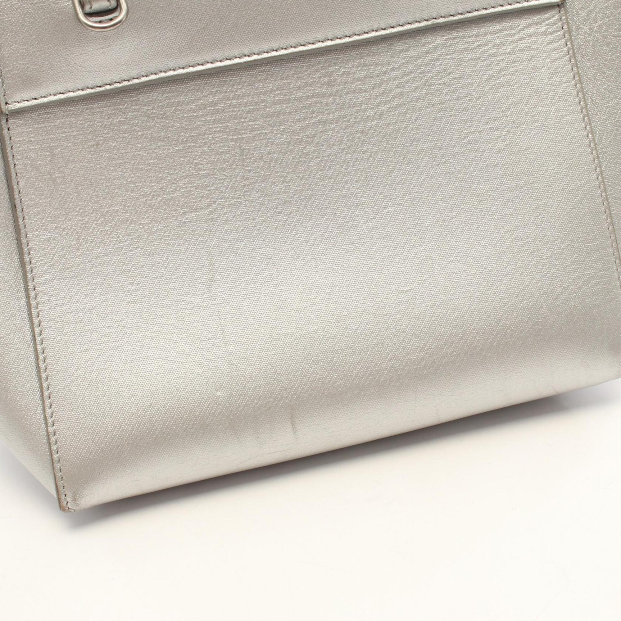 Celine Silver Leather Handbag (Pre-Owned)