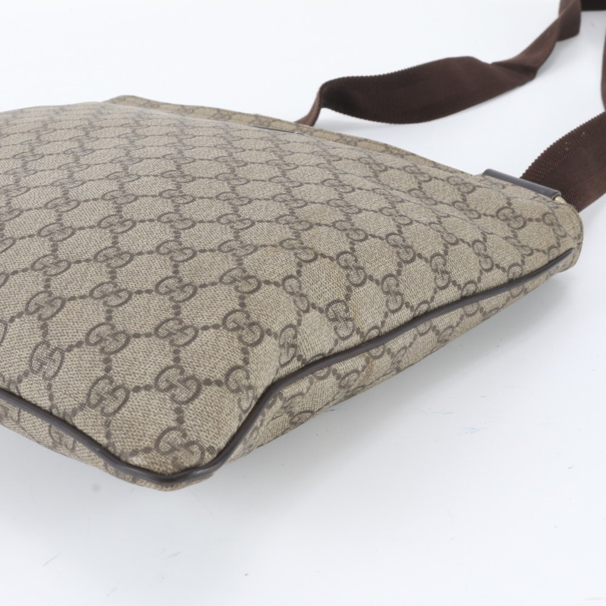 Gucci Brown Leather Coated Canvas Shoulder Bag Tote Bag (Pre-Owned)
