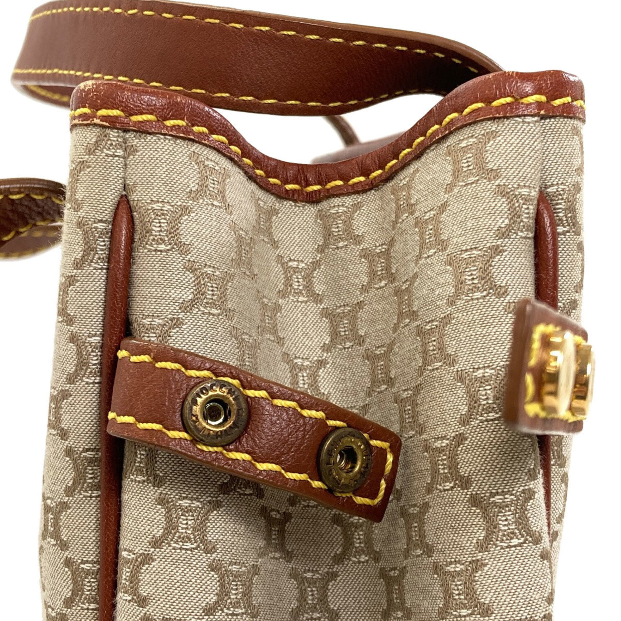 Celine Macadam Brown Canvas Handbag (Pre-Owned)
