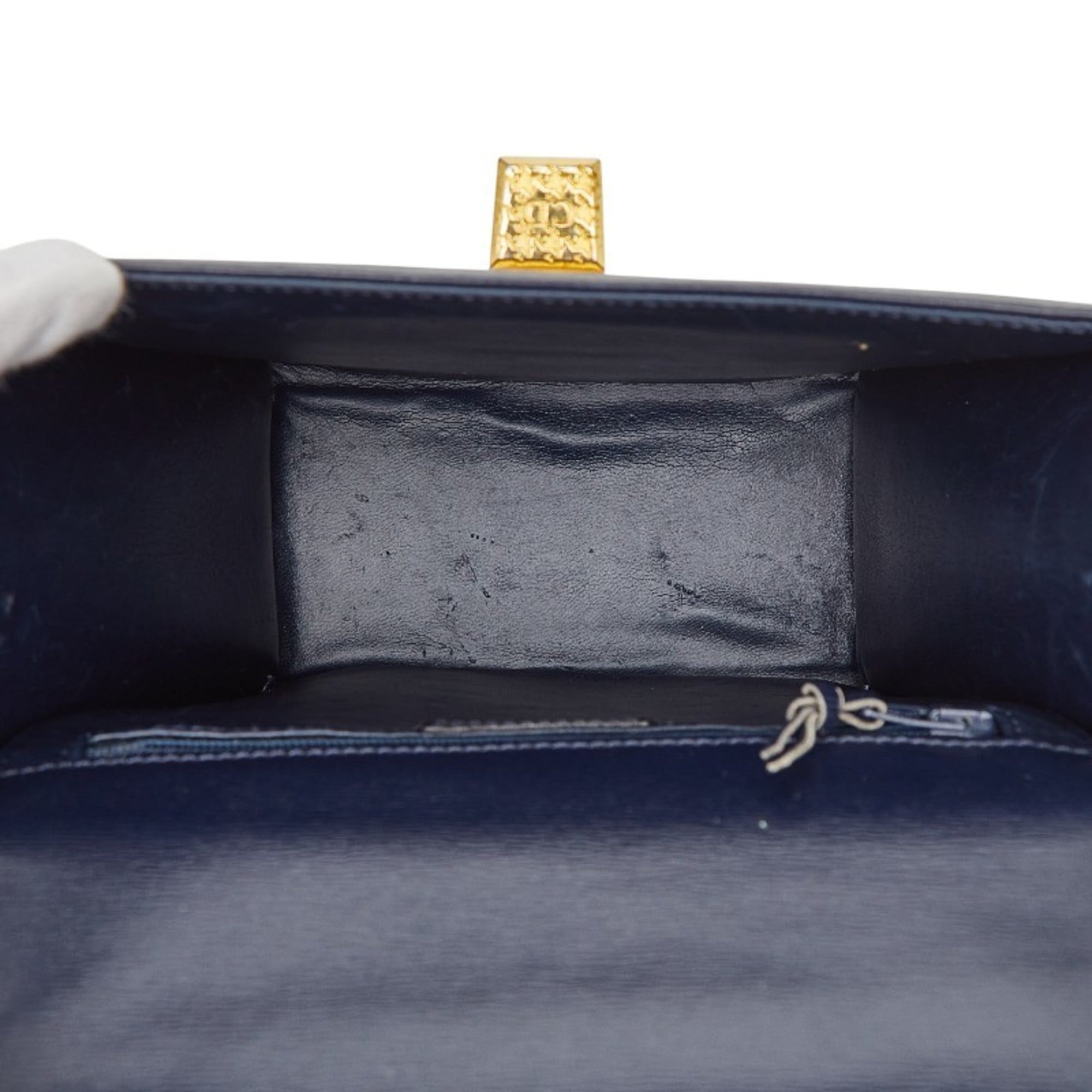 Christian Dior Navy Leather Handbag Shoulder Bag (Pre-Owned)