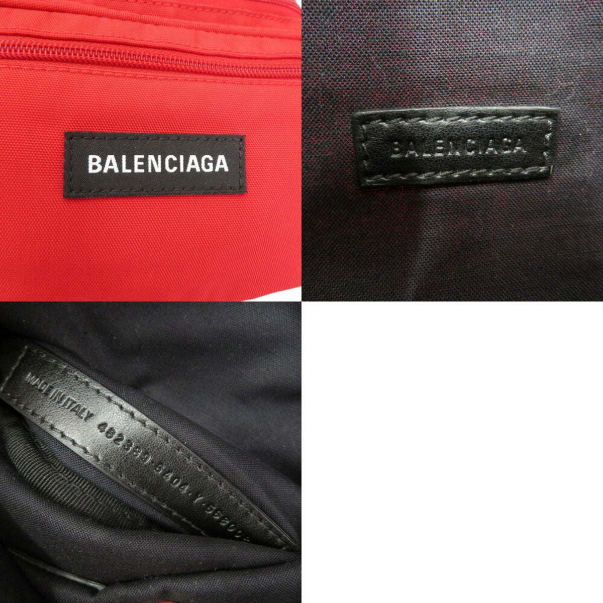 Balenciaga Red Color Nylon Fanny Pack Sling Bag (Pre-Owned)