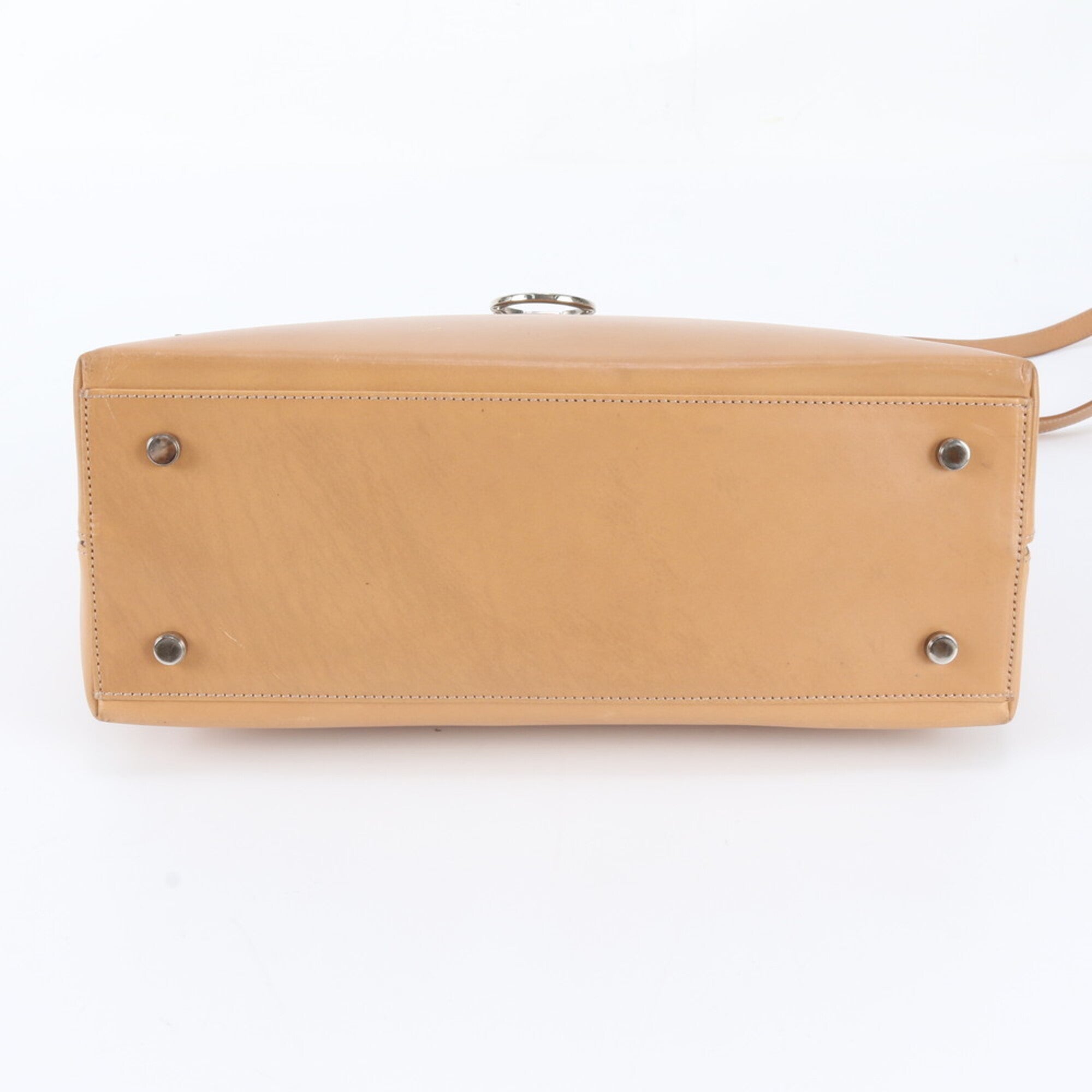 Salvatore Ferragamo Beige Leather Handbag Shoulder Bag (Pre-Owned)