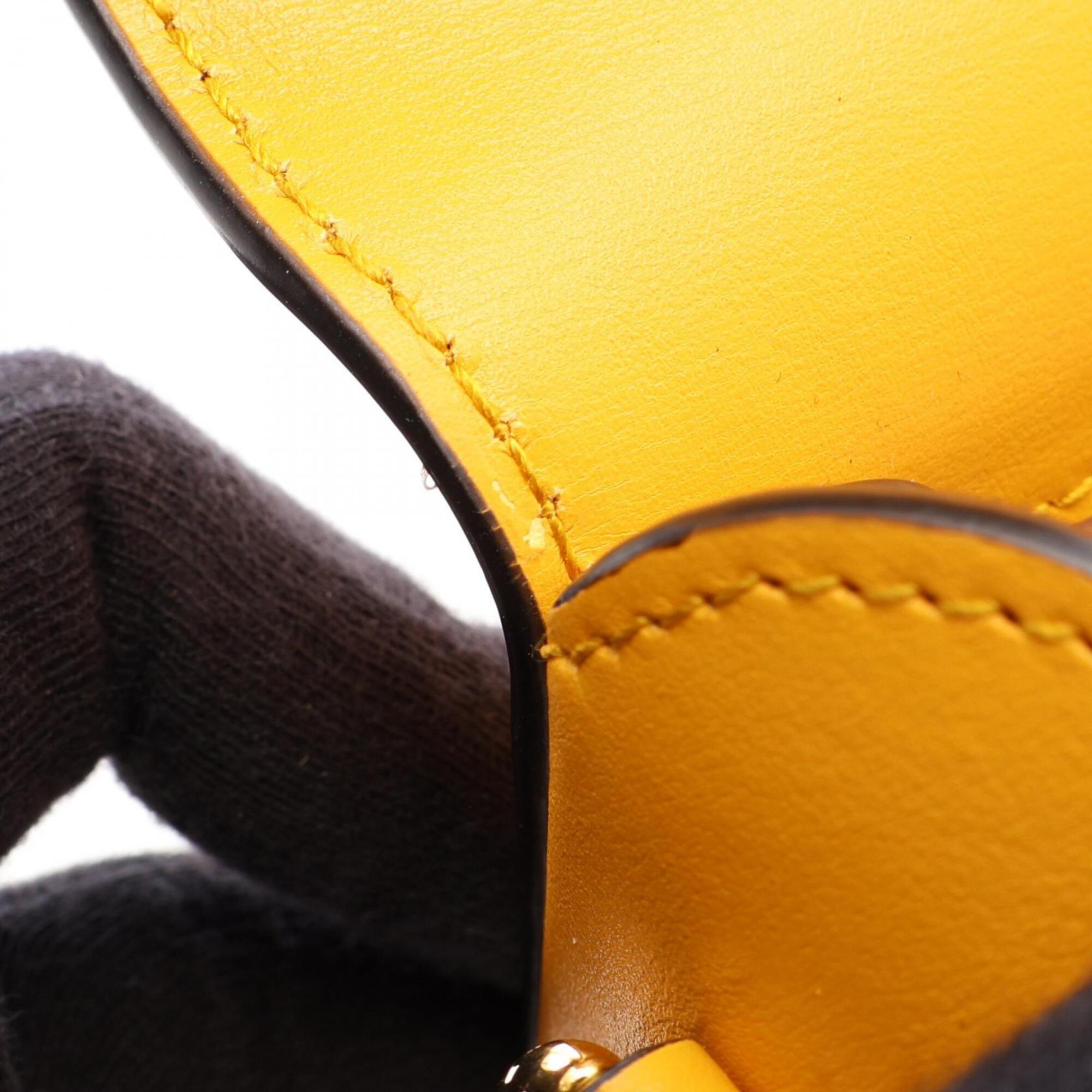 Gucci Yellow Leather Handbag Shoulder Bag (Pre-Owned)