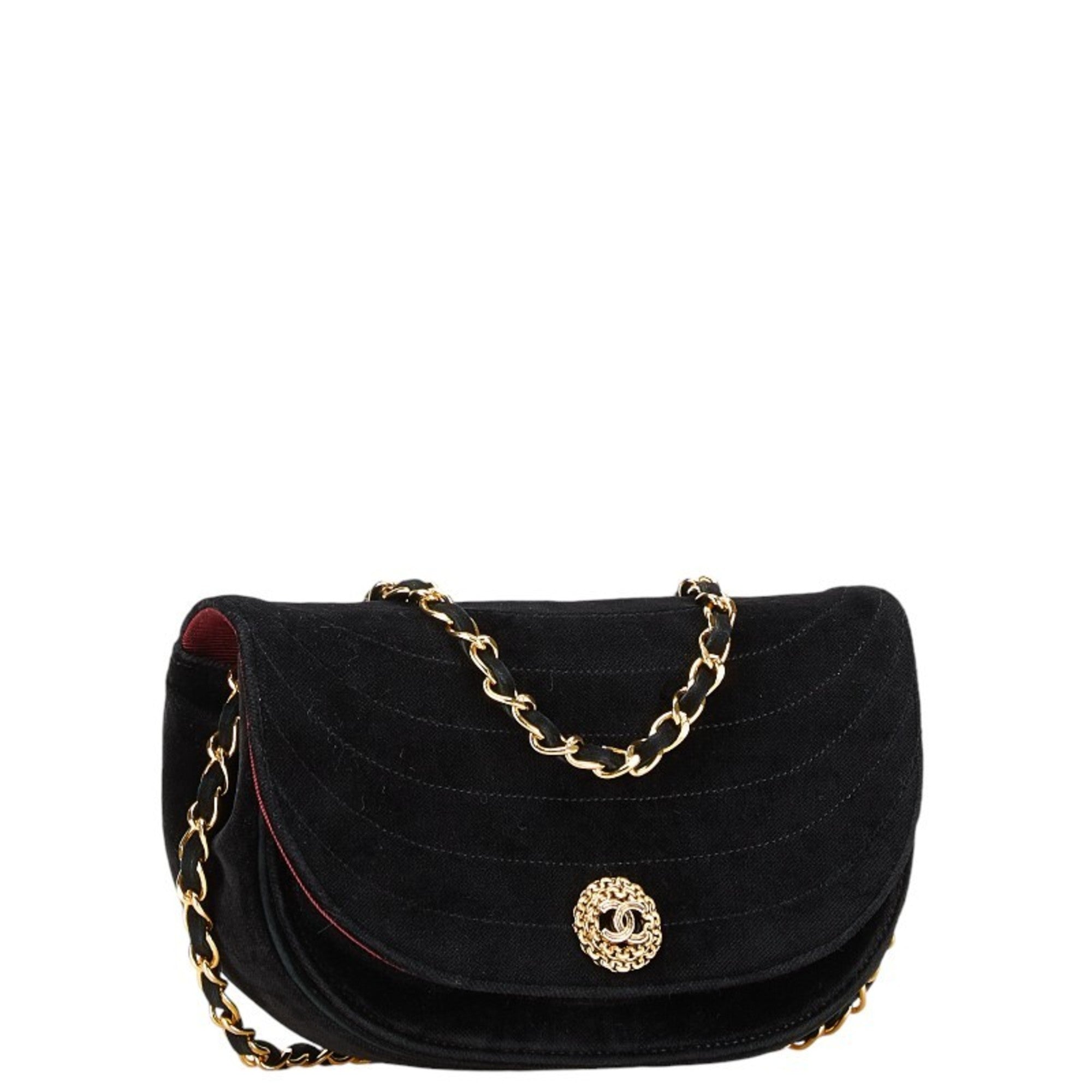 Chanel Black Suede Shoulder Bag (Pre-Owned)