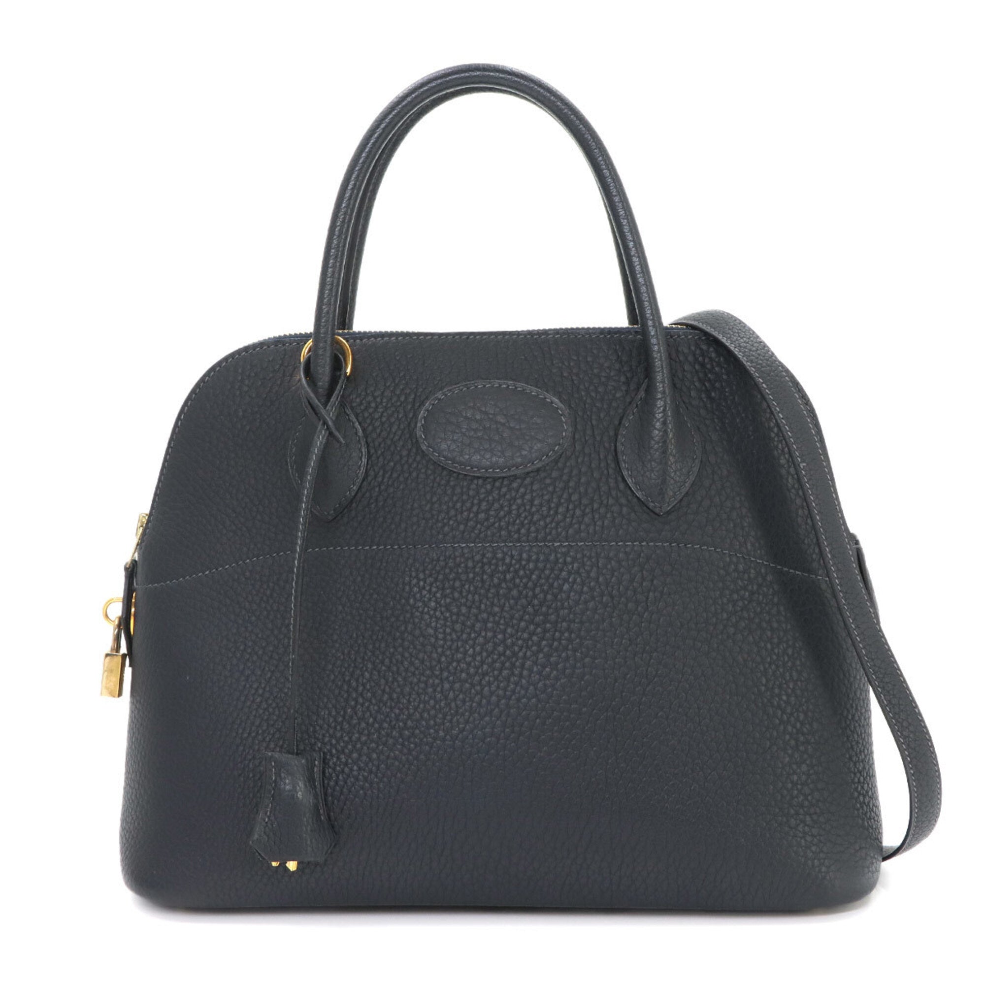 Hermes Blue Indigo Fjord Leather Handbag (Pre-Owned)