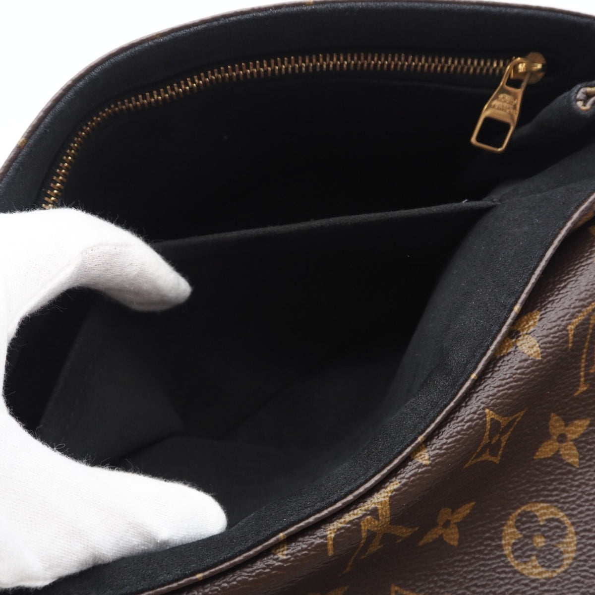 Louis Vuitton Beige Black Brown Coated Canvas Leather Shoulder Bag (Pre-Owned)