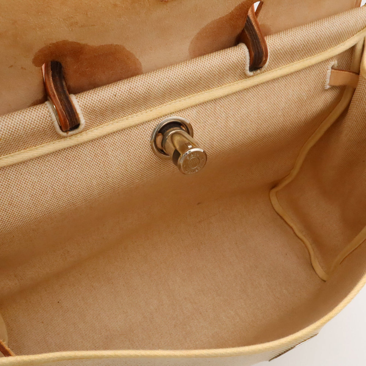 Hermes Brown Natural Toile H Handbag Shoulder Bag (Pre-Owned)
