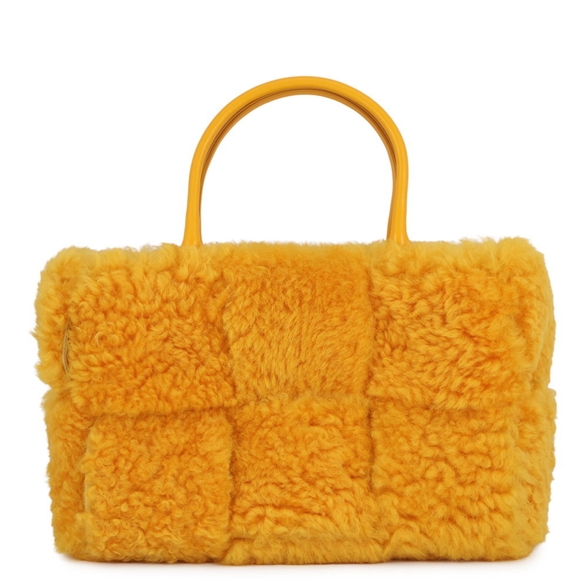 Bottega Veneta Yellow Leather Handbag Pouch (Pre-Owned)