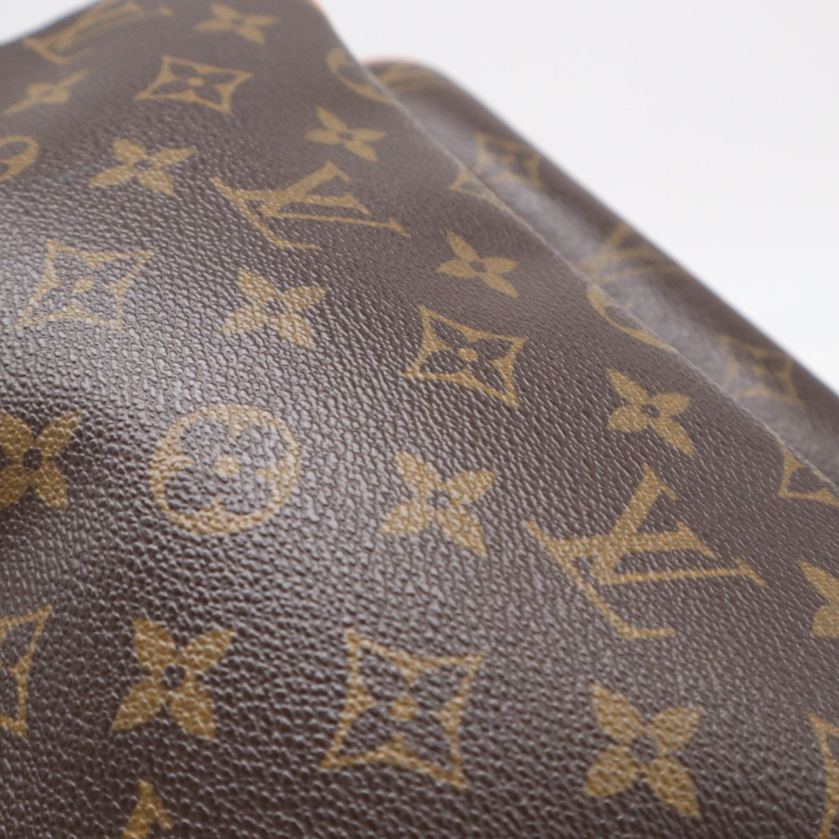 Louis Vuitton Beige Brown Monogram Coated Canvas Leather Shoulder Bag (Pre-Owned)
