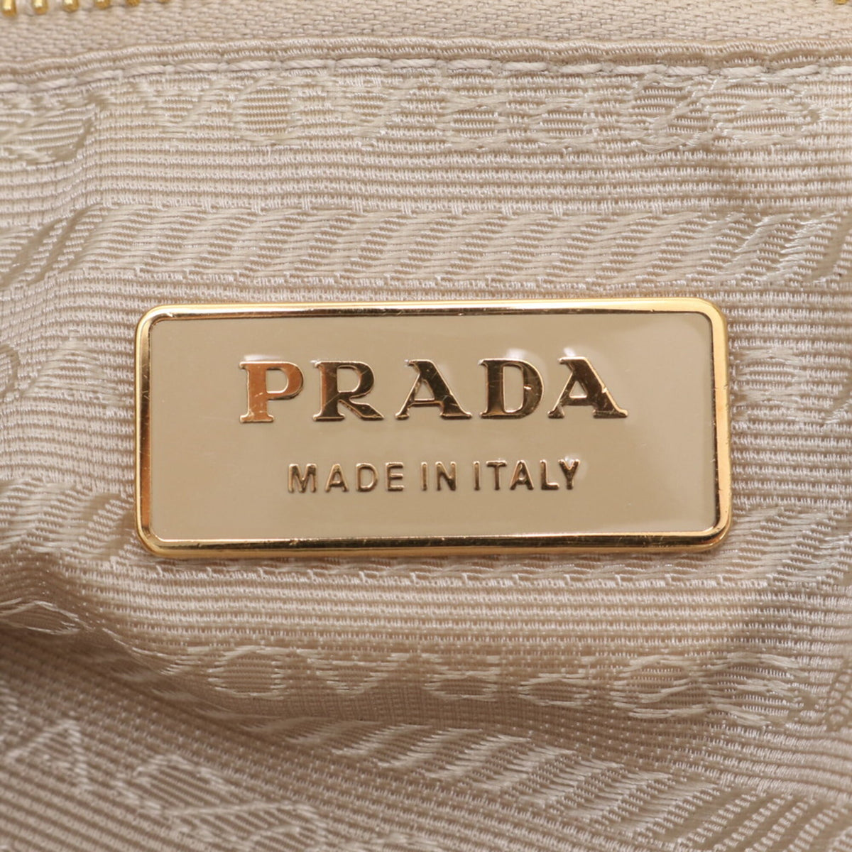 Prada Yellow Leather Handbag Shoulder Bag Tote Bag (Pre-Owned)
