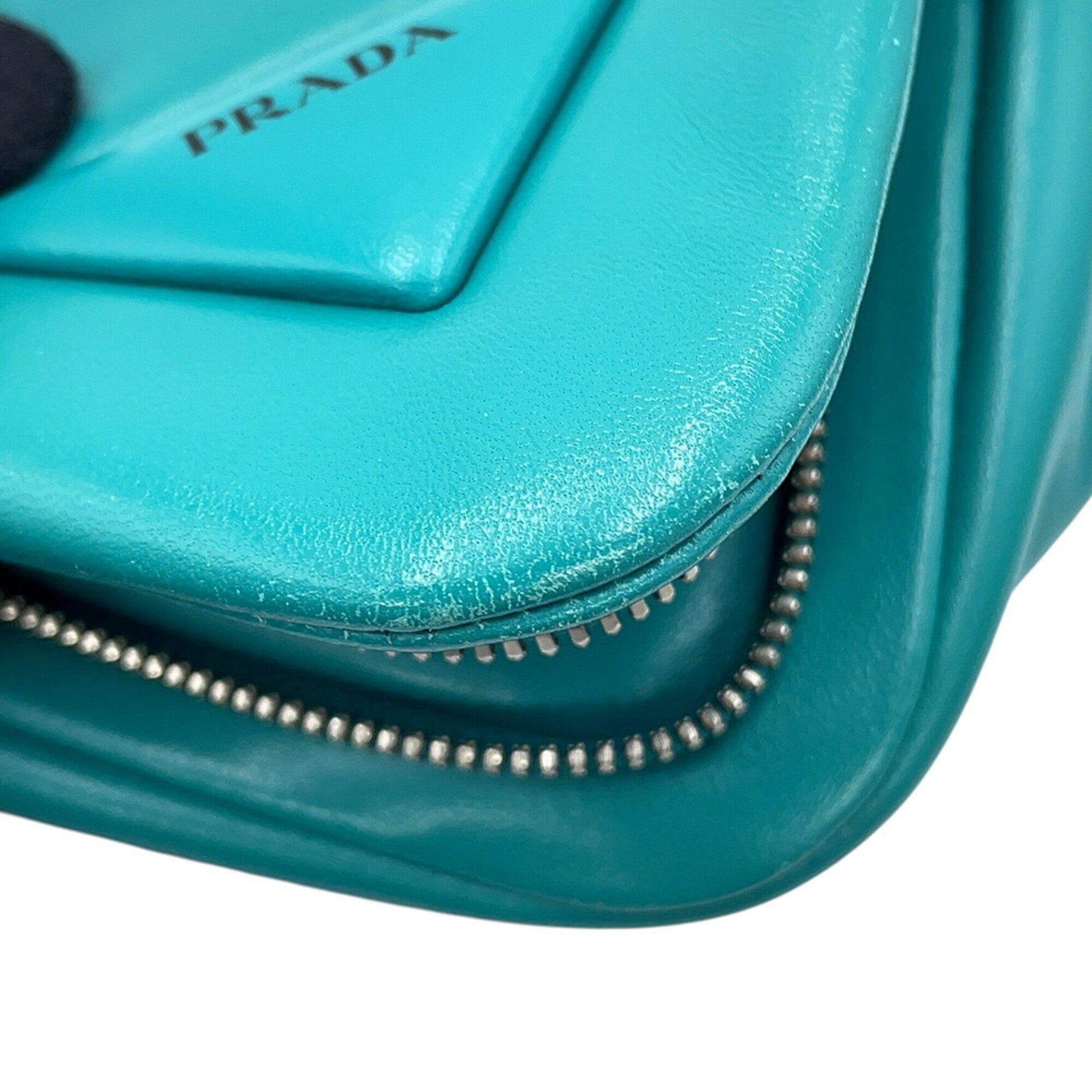 Prada Green Turquoise Leather Handbag (Pre-Owned)
