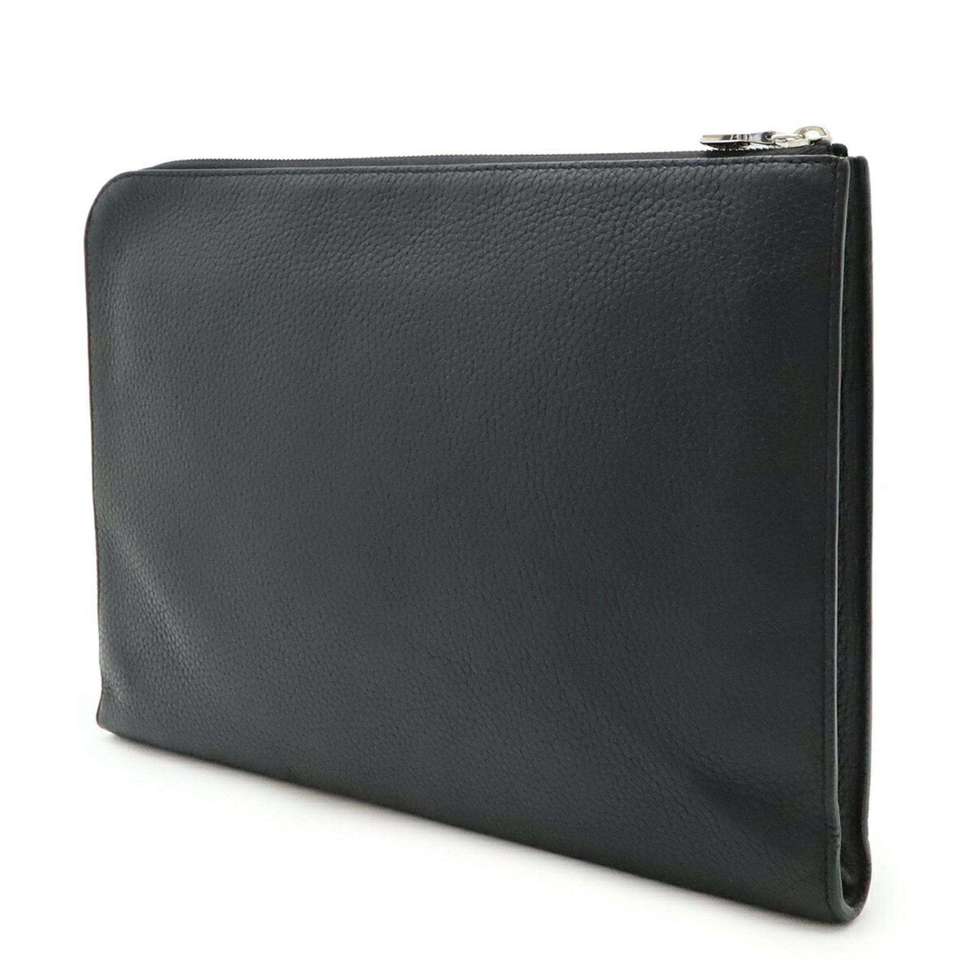 Louis Vuitton Black Noir Leather Clutch Bag Pochette (Pre-Owned)