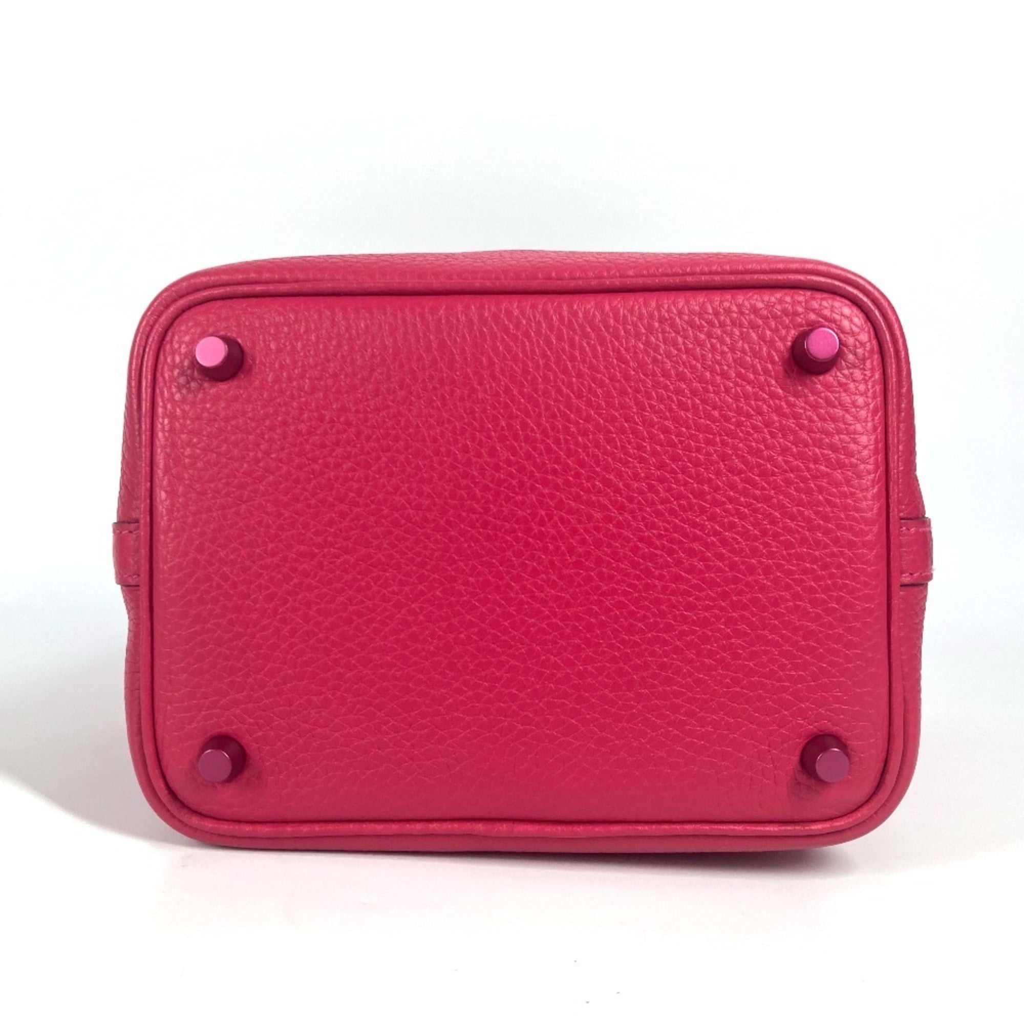 Hermes Pink Taurillon Clemence Leather Handbag (Pre-Owned)