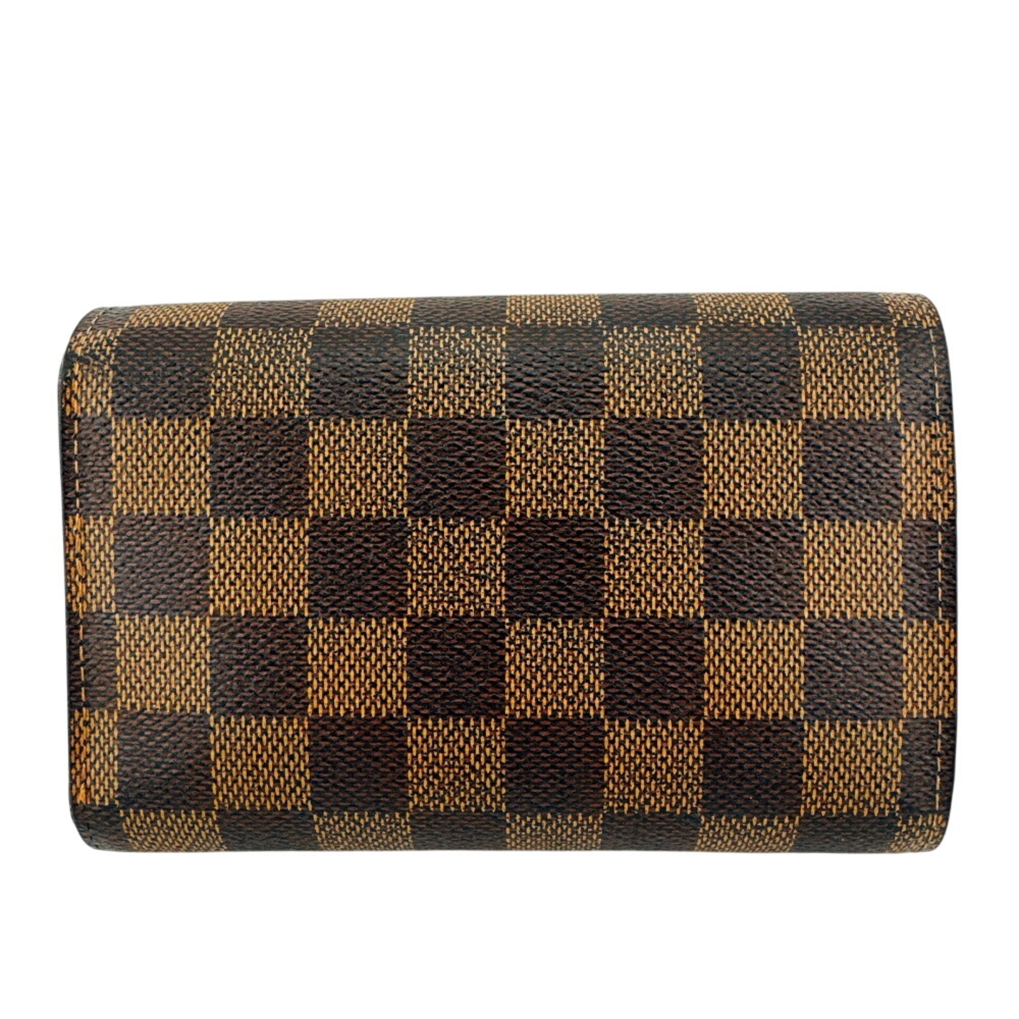 Louis Vuitton Damier Brown Leather Wallet (Tri-Fold) (Pre-Owned)