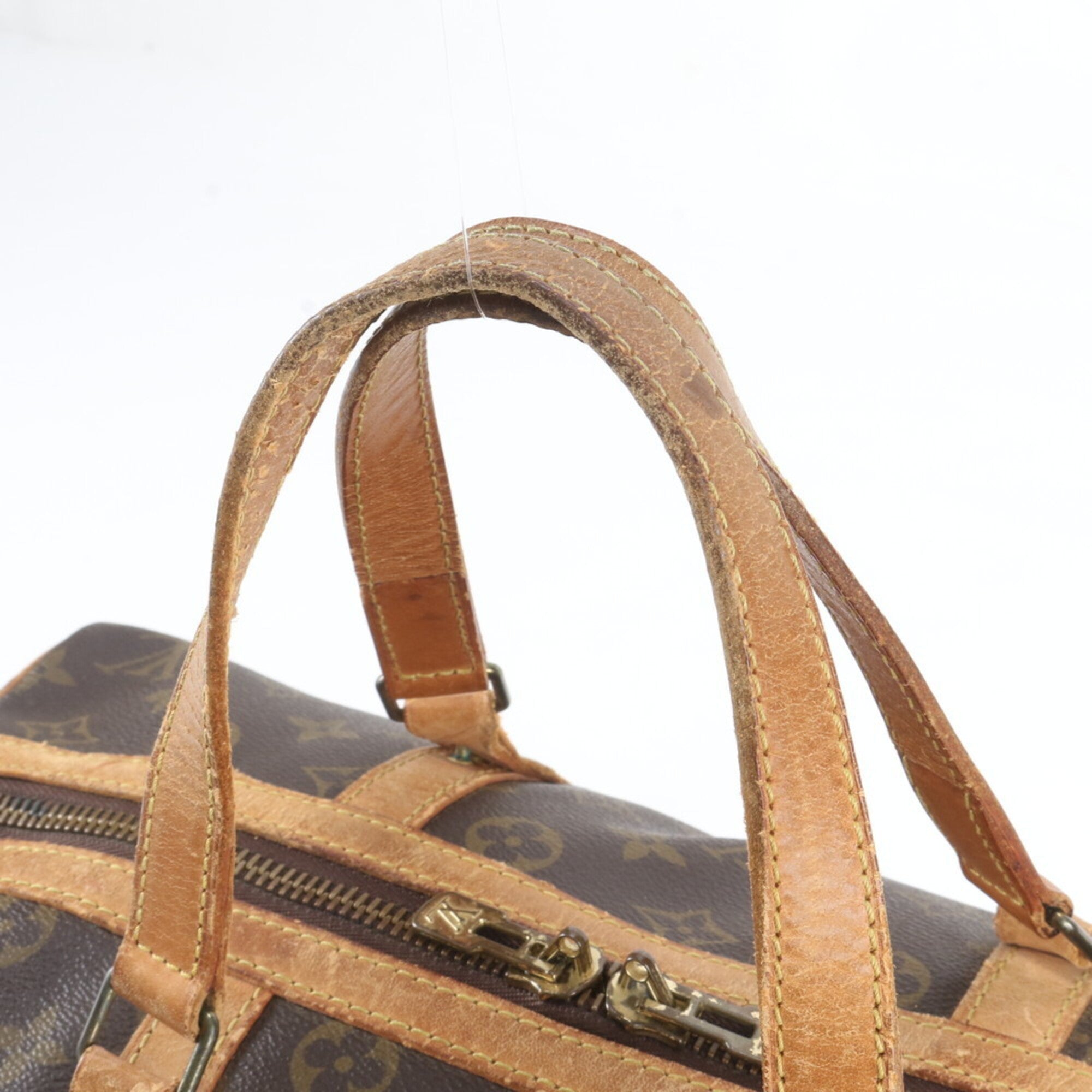 Louis Vuitton Brown Leather Coated Canvas Boston Bag Tote Bag (Pre-Owned)