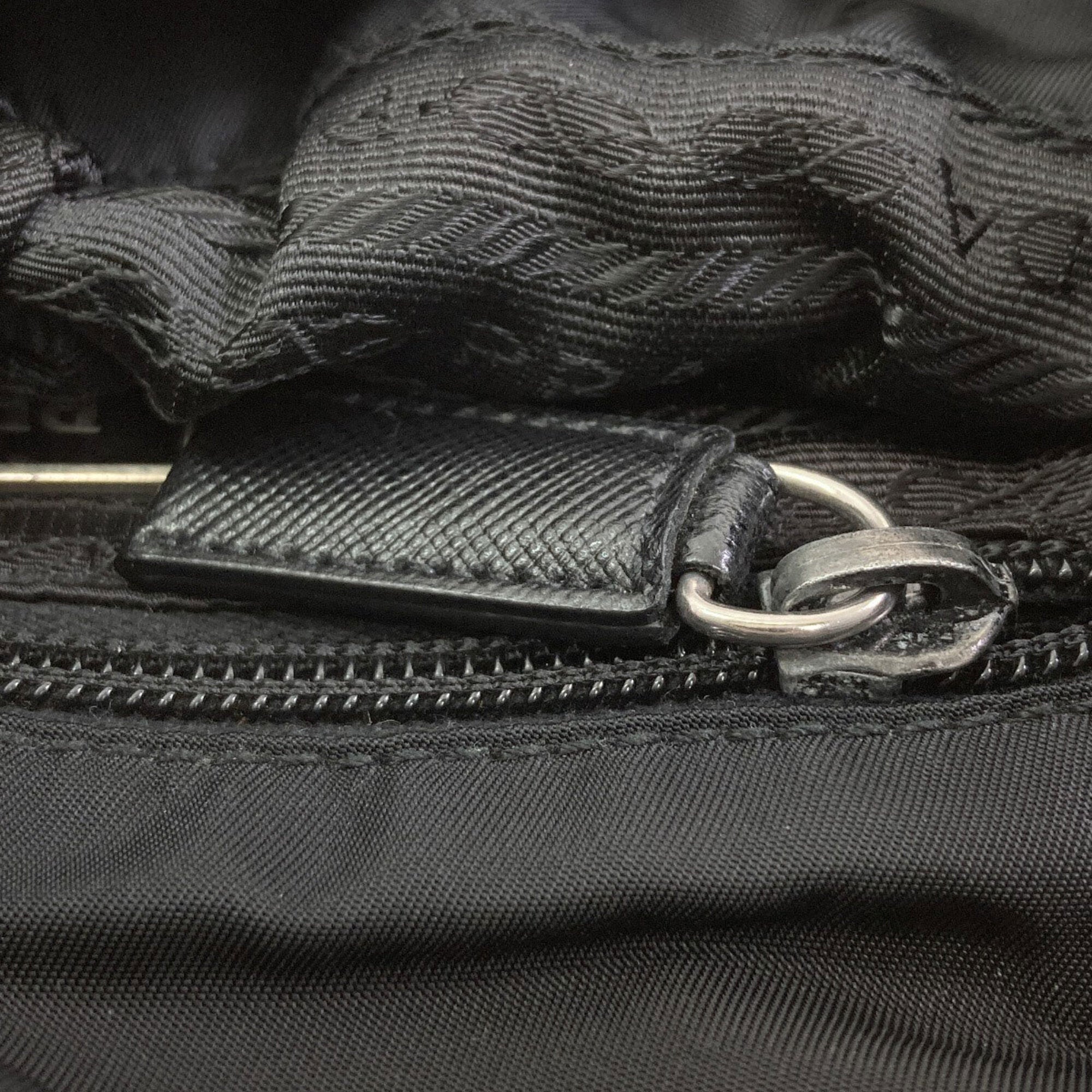 Prada Black Nylon Canvas Shoulder Bag (Pre-Owned)