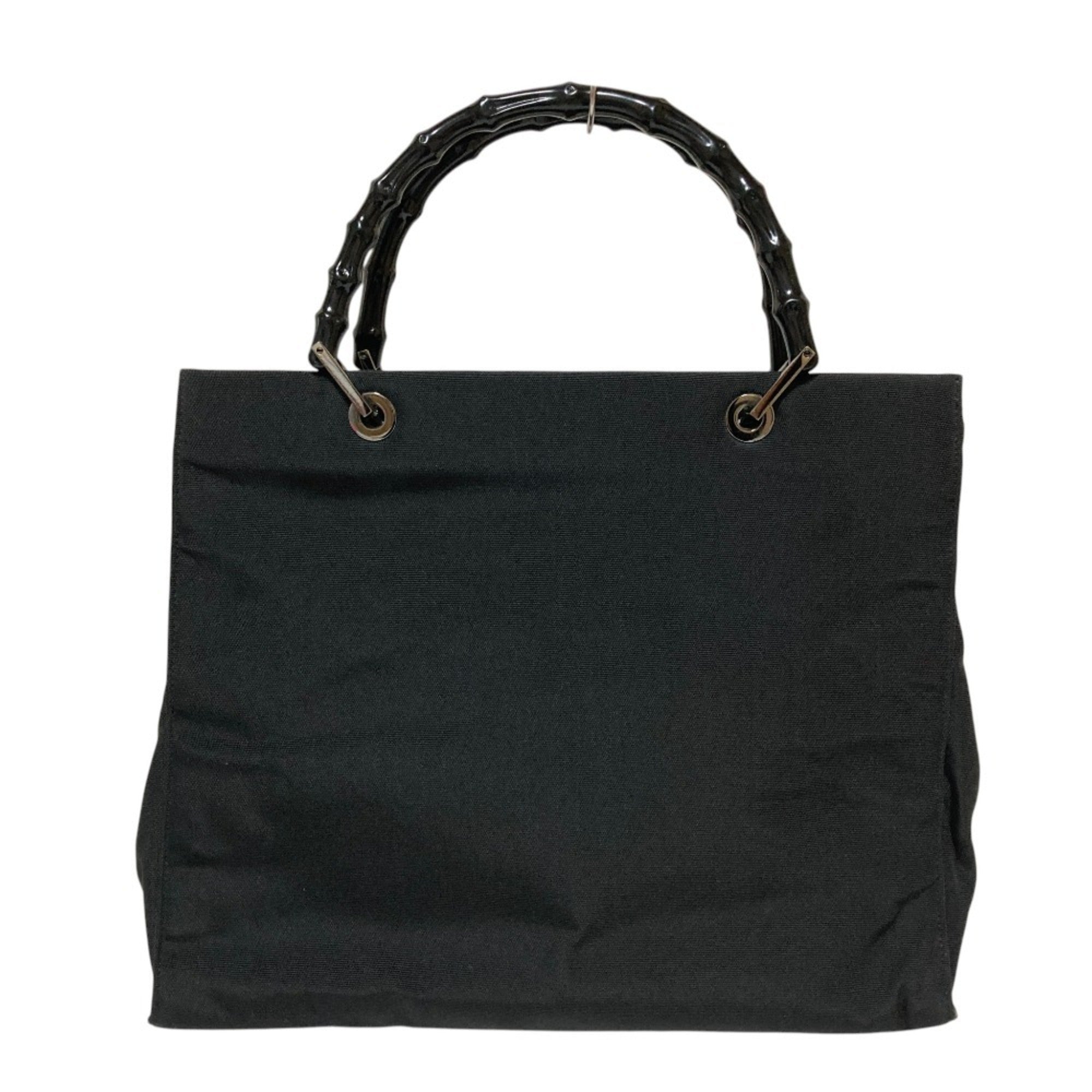 Gucci Bamboo Black Fabric Handbag (Pre-Owned)