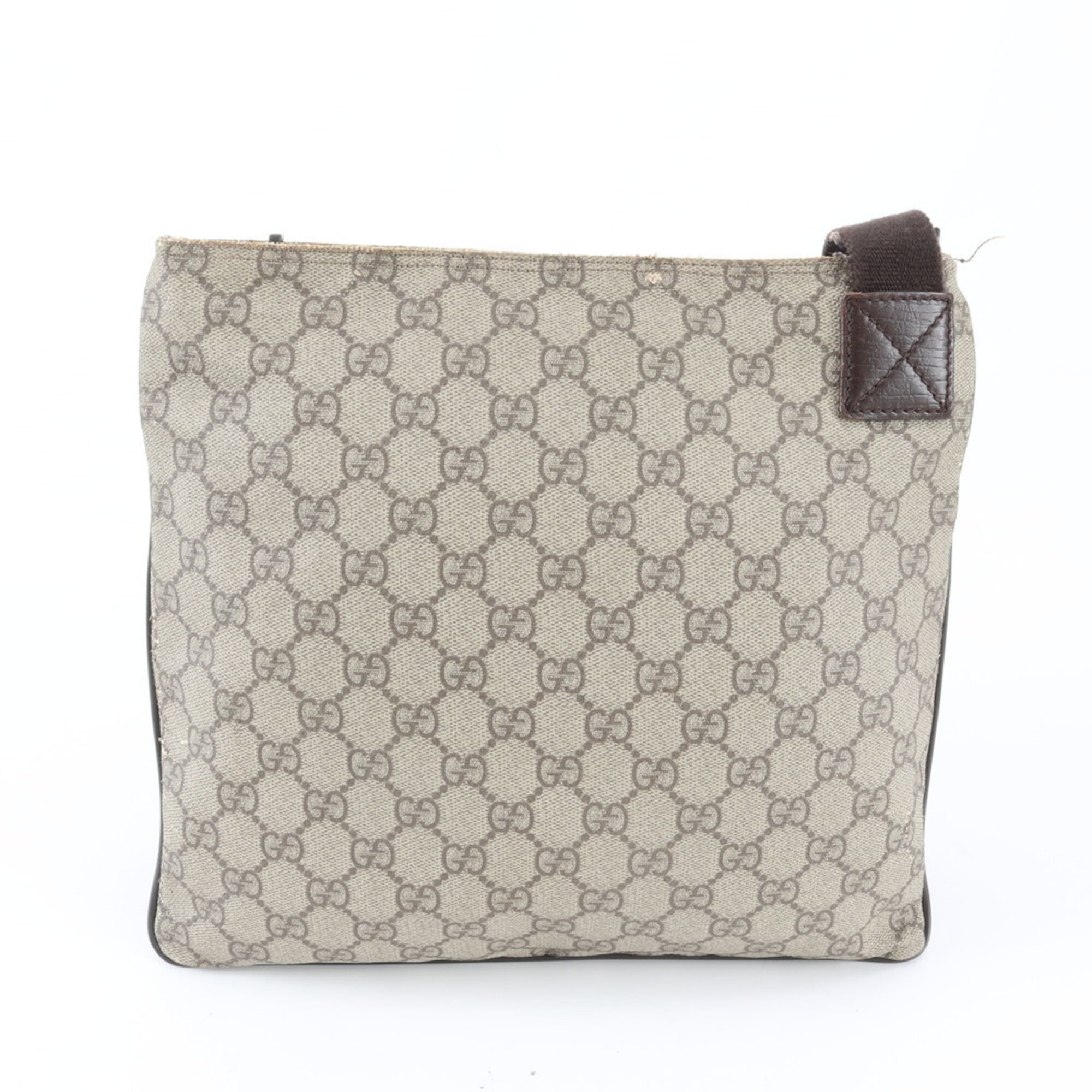 Gucci Brown Leather Coated Canvas Shoulder Bag Tote Bag (Pre-Owned)