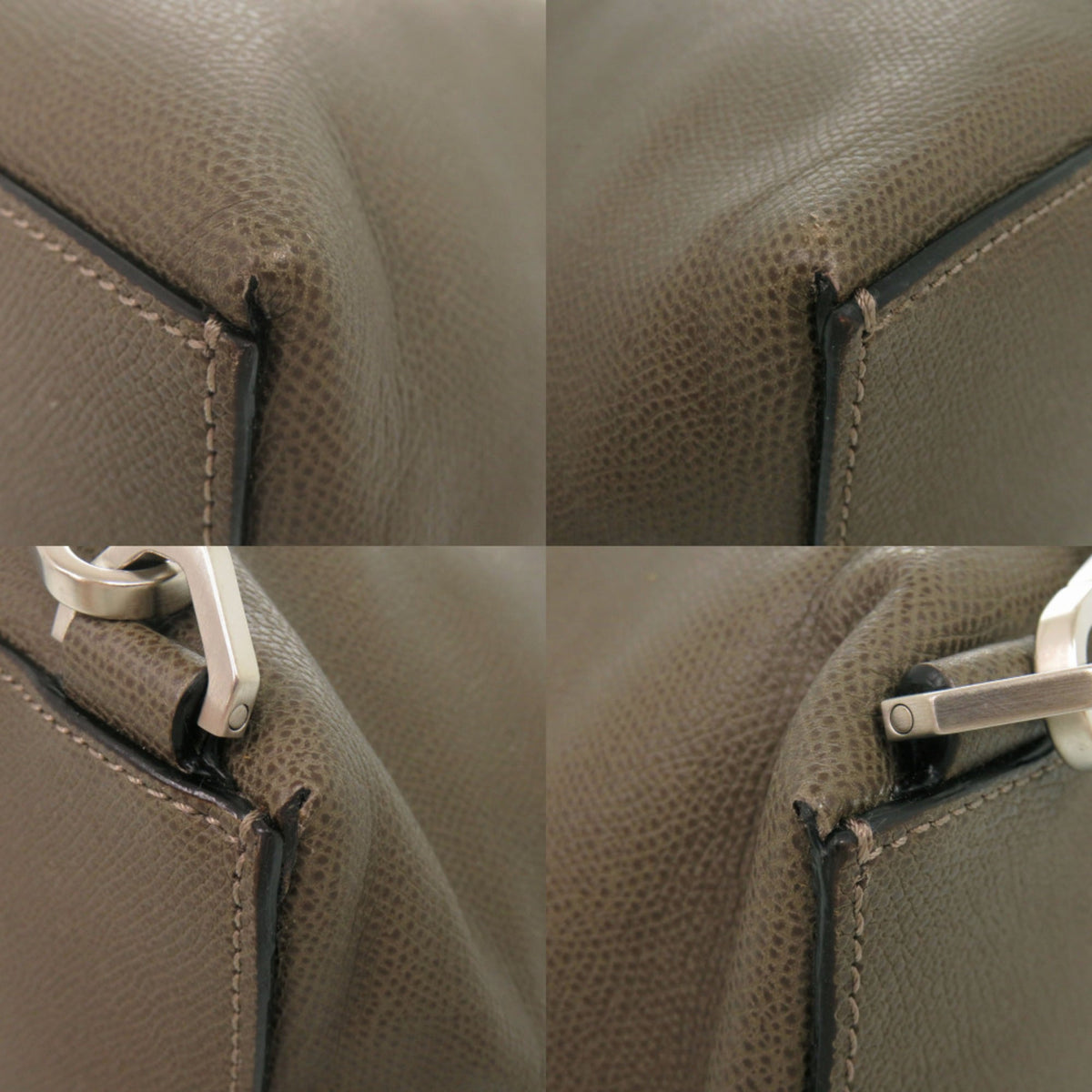 Valextra Gray Leather Tote Bag (Pre-Owned)