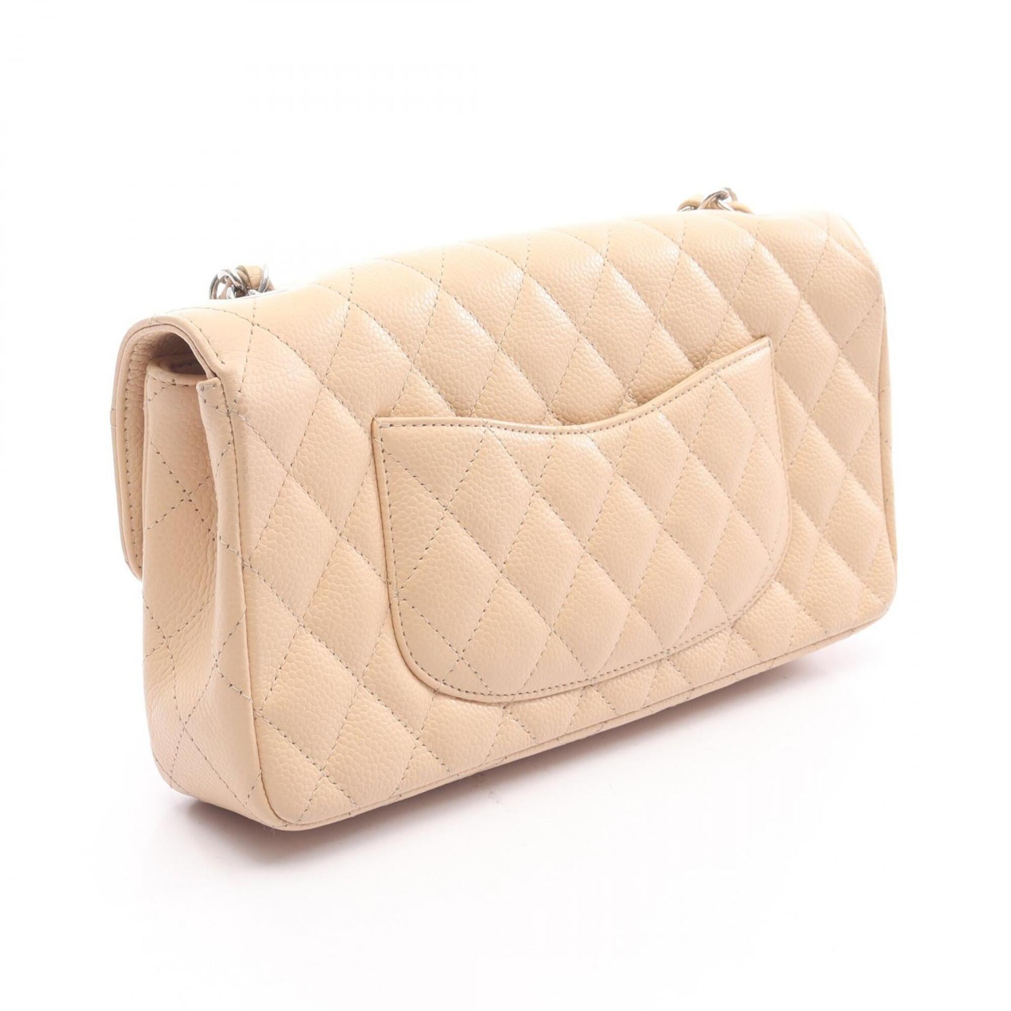 Chanel Beige Leather Handbag Shoulder Bag (Pre-Owned)
