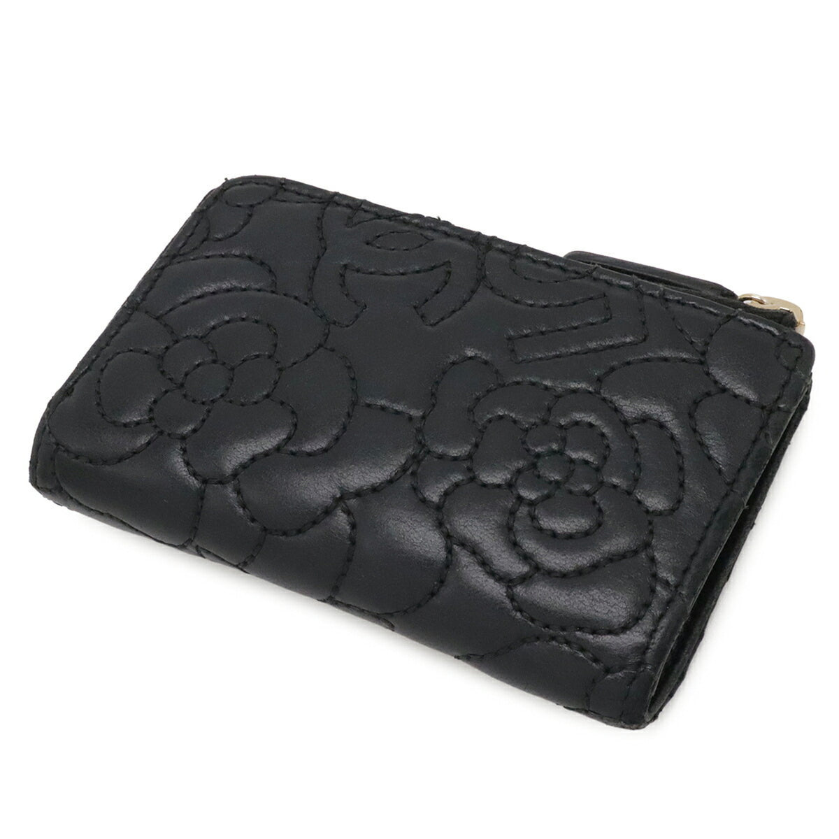 Chanel Black Leather Coin Purse/Coin Case (Pre-Owned)