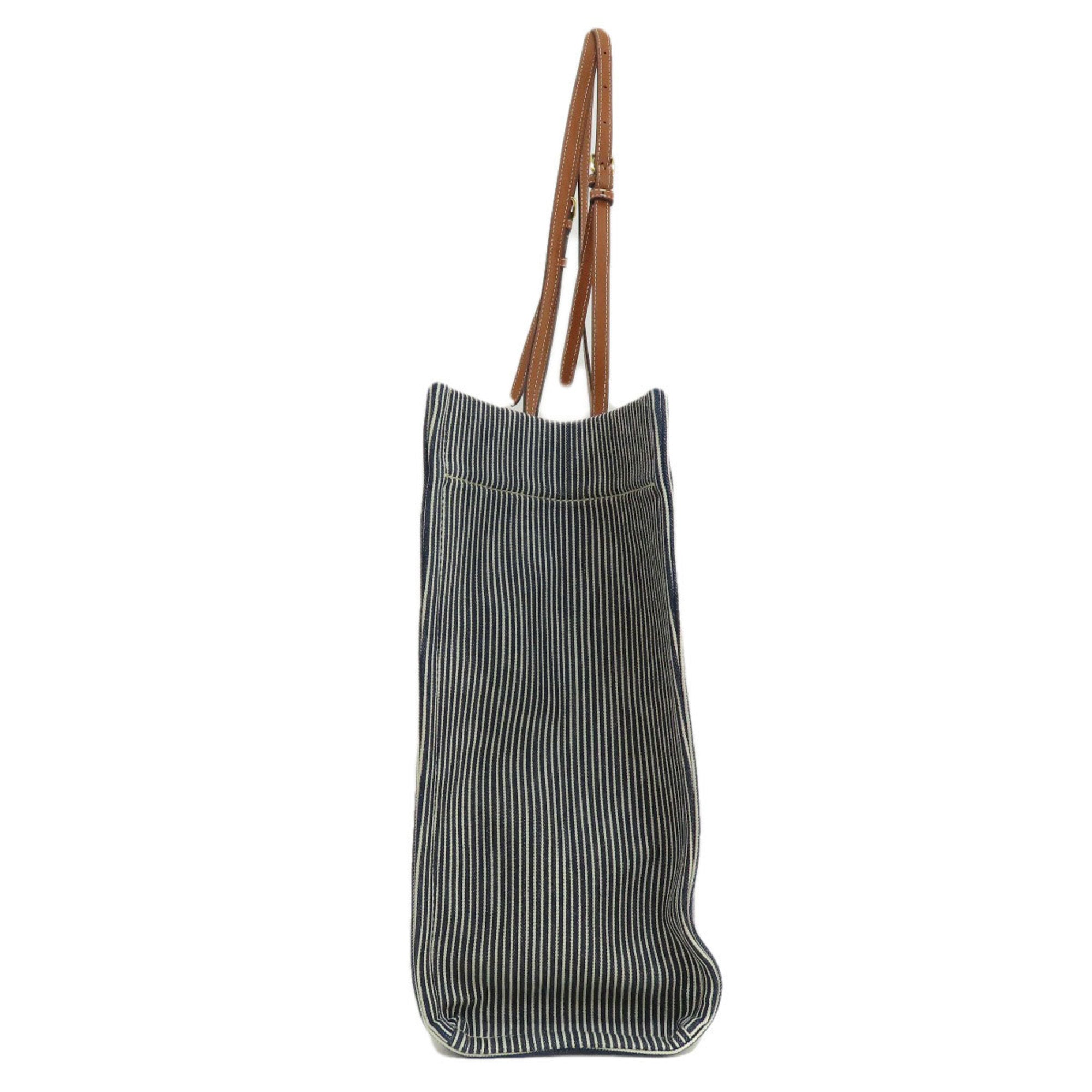 Celine Blue White Canvas Shoulder Bag (Pre-Owned)