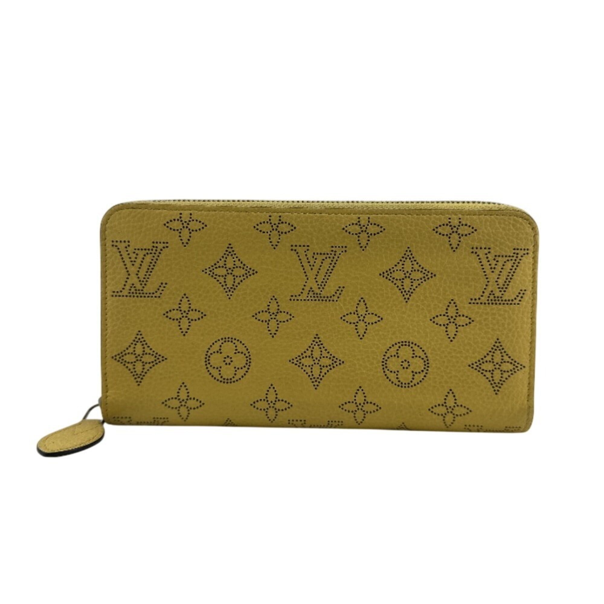 Louis Vuitton Mahina Yellow Leather Long Wallet (Bi-Fold) (Pre-Owned)