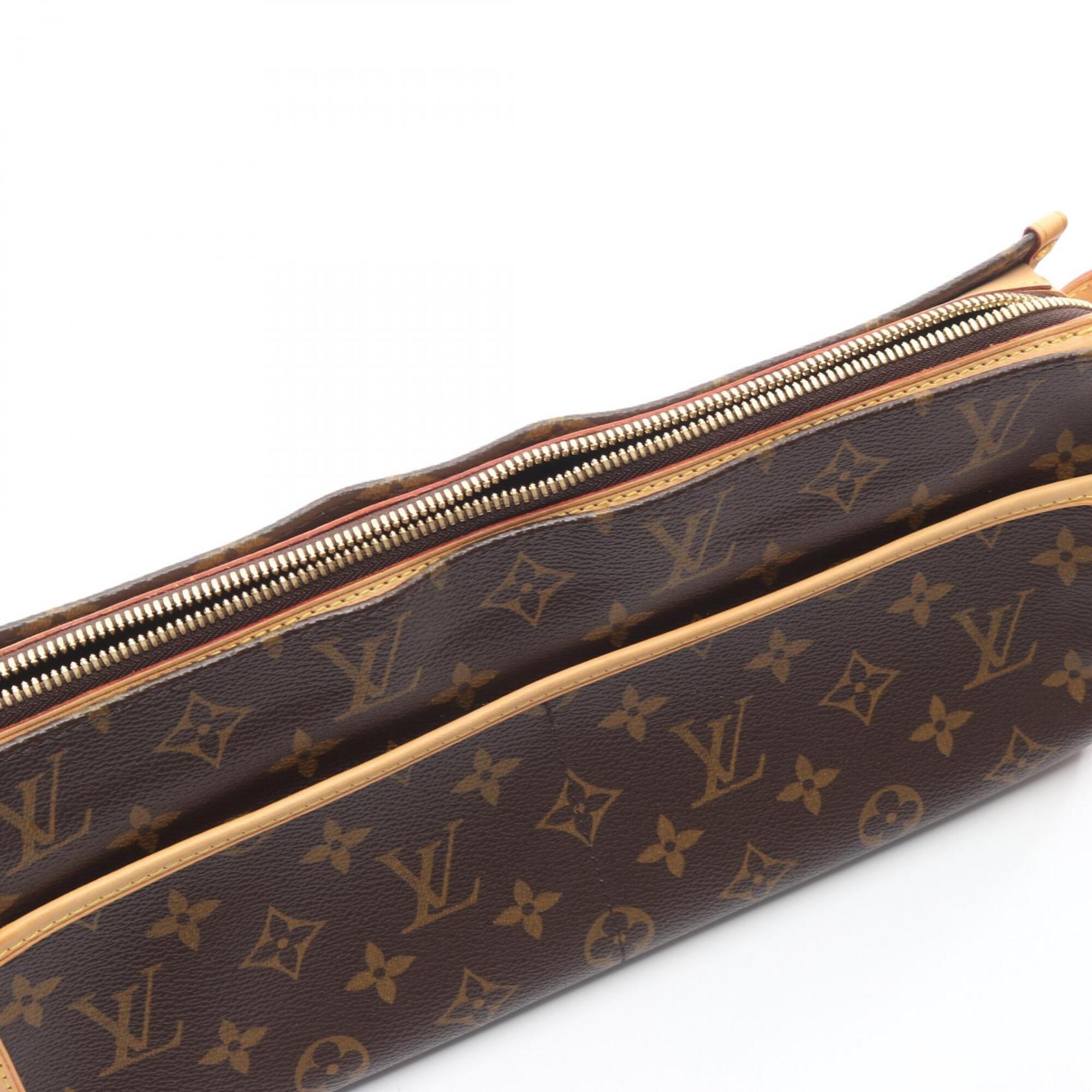 Louis Vuitton Brown Coated Canvas Leather Handbag Shoulder Bag (Pre-Owned)